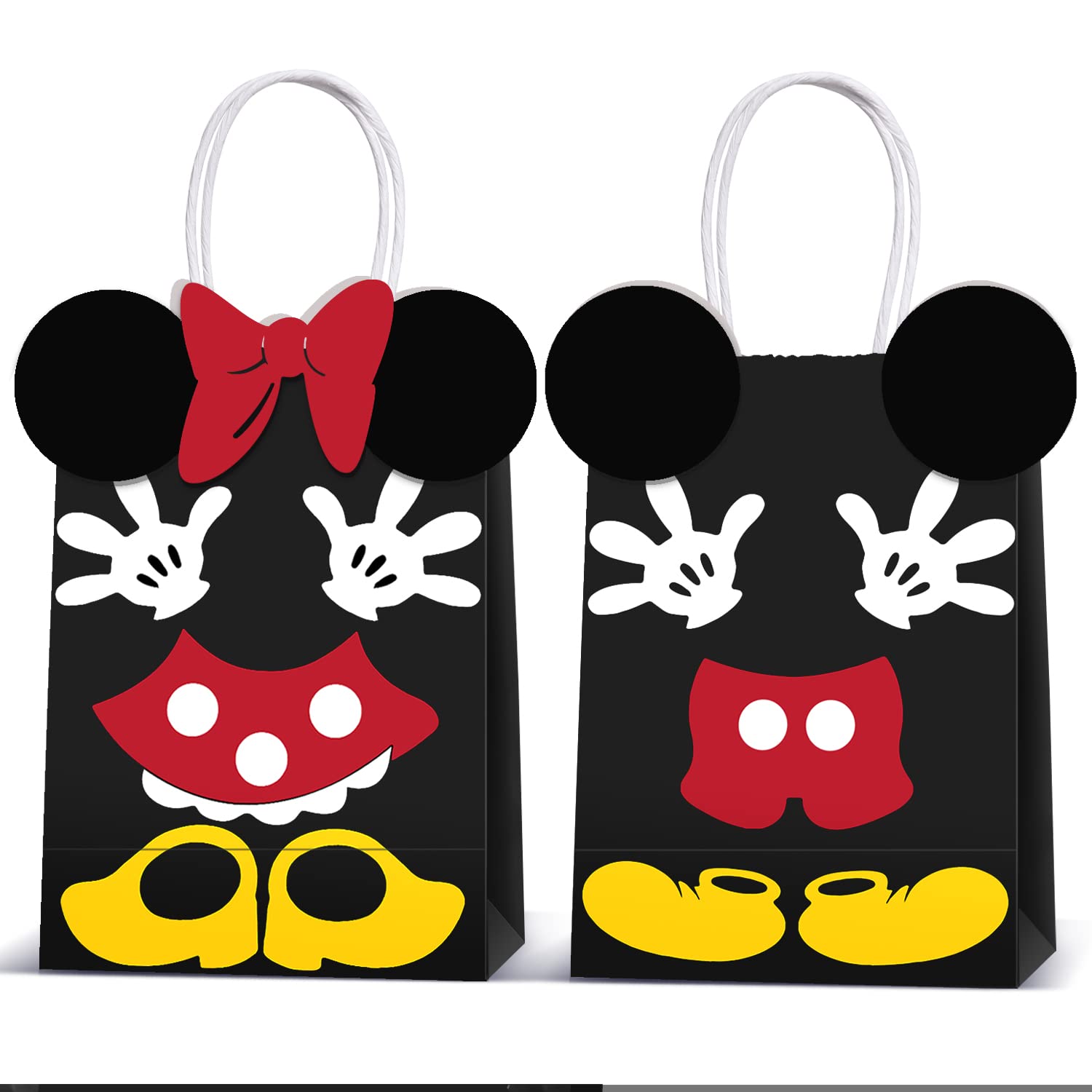 Mickey Mouse Party Supplies - 24-Pack Minnie Mouse Paper Treat Bags for Kids Birthday Party Favors, Candy Gifts & Disney Themed Celebrations - Perfect for Birthday Parties, Baby Showers & Classroom Rewards