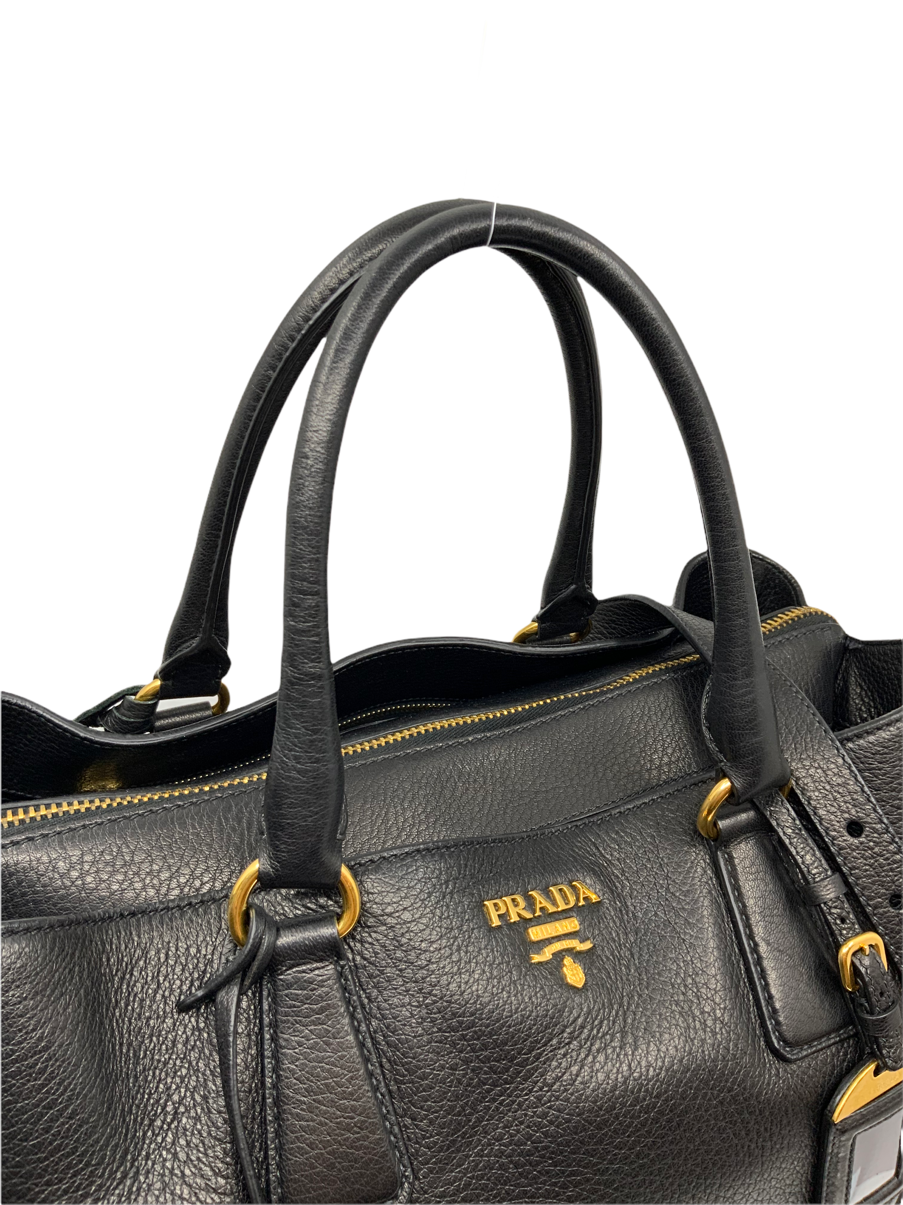 Prada Cervo Deerskin Tote Bag with Adjustable Shoulder Strap - Luxury Leather Handbag for Women, Perfect for Work, Travel & Everyday Use