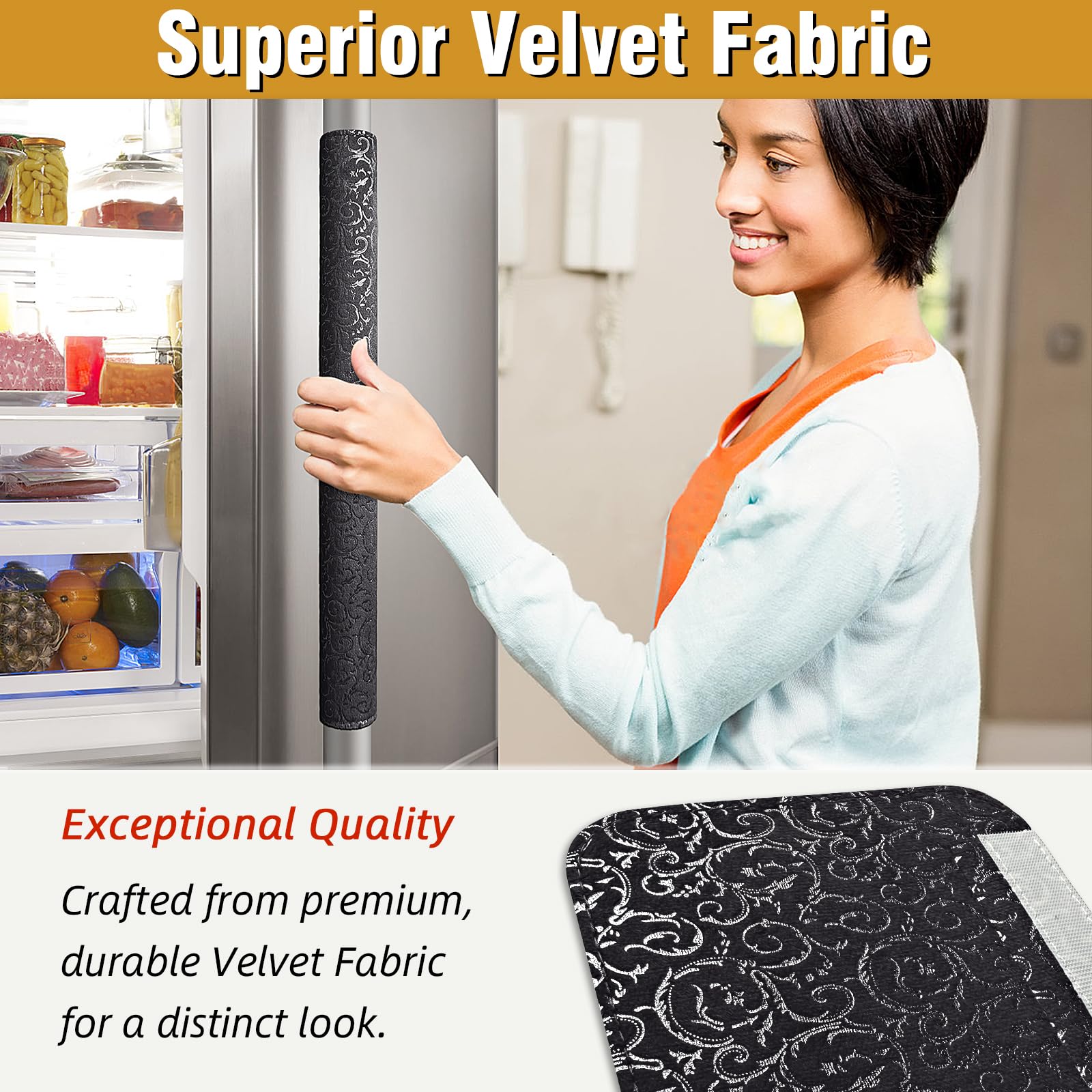 Non-Slip Refrigerator Handle Covers (6-Pack) - Washable for Kitchen & Dishwasher Use