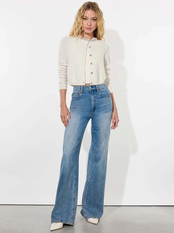 Elegant Dollie Embellished Cardigan Sweater in Ecru - Perfect for Casual Outings & Office Wear