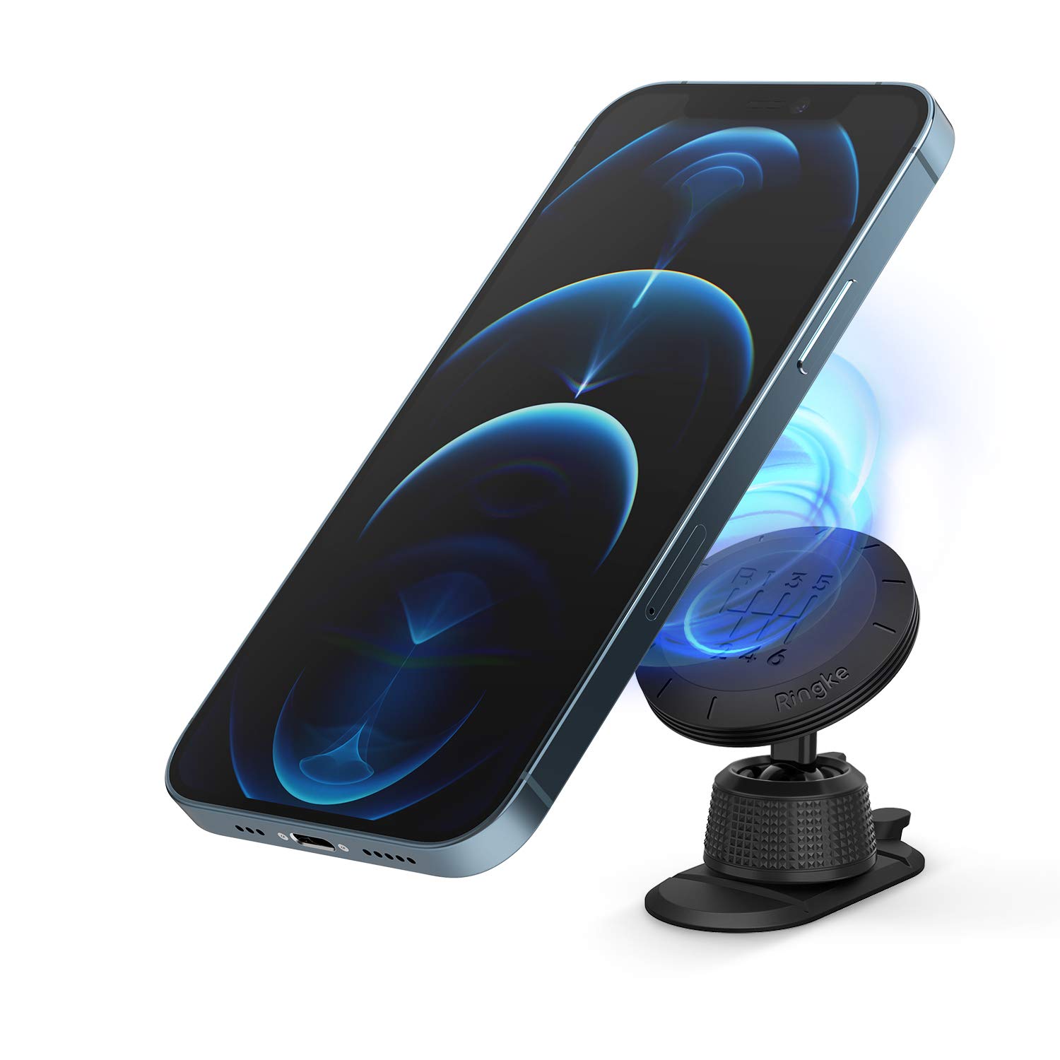 **Ringke Magnetic Car Phone Holder - Universal Dashboard Stand with Carbon Fiber Design, 360° Swivel & Powerful Neodymium Magnet for Secure Phone Mounting | Perfect for GPS Navigation & Hands-Free Driving**