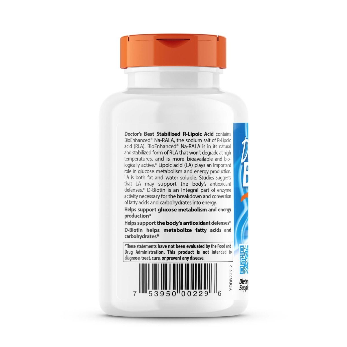Doctor's Best Stabilized R-Lipoic Acid 100mg - 180 Vegan Capsules for Antioxidant Support & Energy Boost | Perfect for Daily Wellness & Anti-Aging Routine