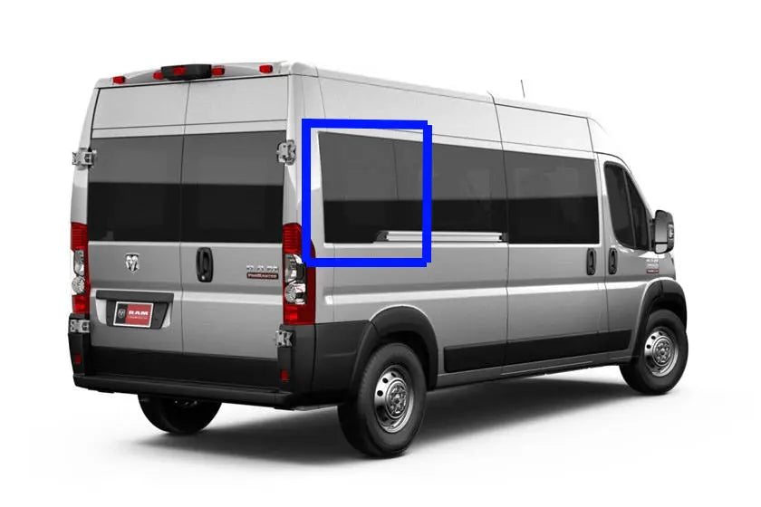 2014+ Ram ProMaster Van Fixed Window - Passenger Side Rear Quarter for 159WB (DTRAM008) | Replacement Auto Glass for Cargo Vans | Perfect for Delivery Services & Work Vehicles