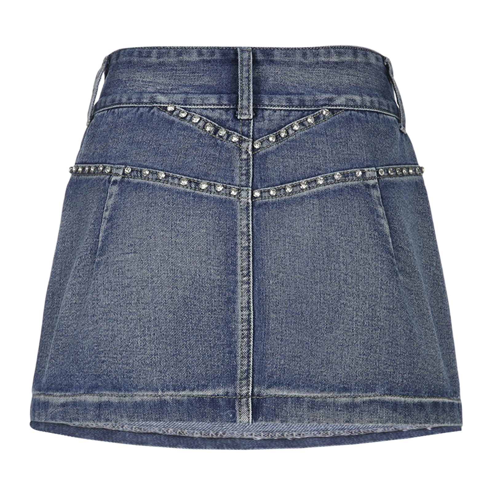 Caziffer Women's Y2K Mini Denim Skirt - Low Waist Bodycon Short Pencil Jeans Skirt with Pockets | 90s Retro Streetwear Fashion | Perfect for Parties, Concerts & Casual Outfits
