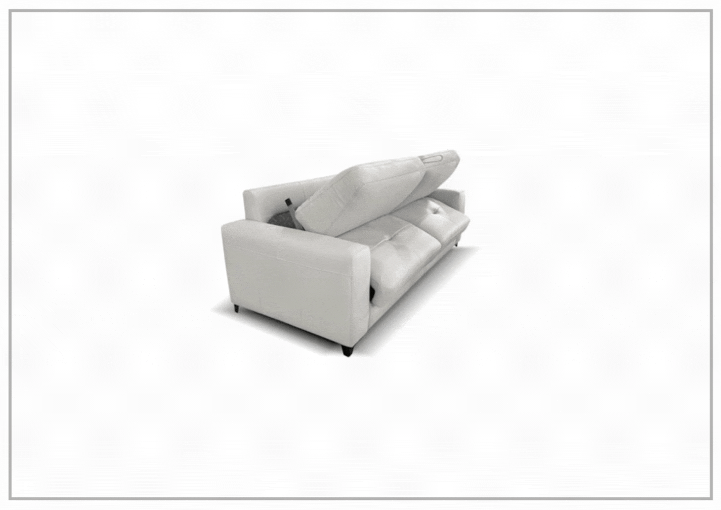 Bracci Pompea Luxury Leather Maxi Sofa Bed - Queen Size Convertible Sleeper with Premium Genuine Leather for Living Room, Guest Room & Small Spaces