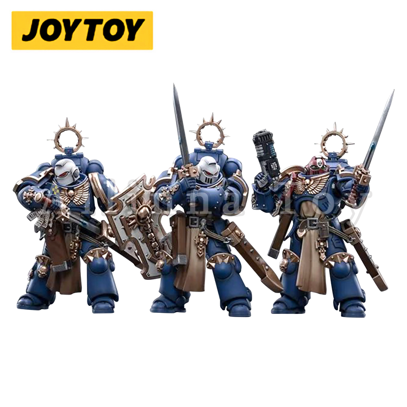 JOYTOY 1/18 Scale Warhammer 40K Space Marines Ultramarines Bladeguard Veterans Action Figure Set (3PCS) - Perfect for Collectors, Tabletop Gaming & Warhammer 40K Displays