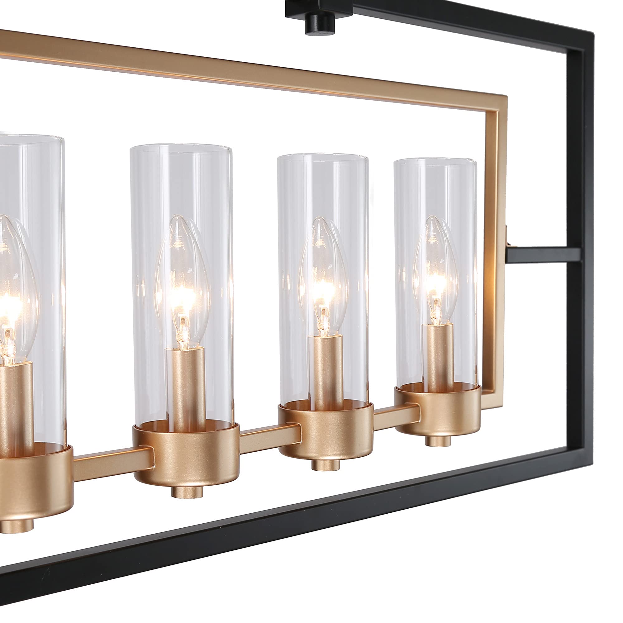 Modern Black Gold Chandelier - 37.5
