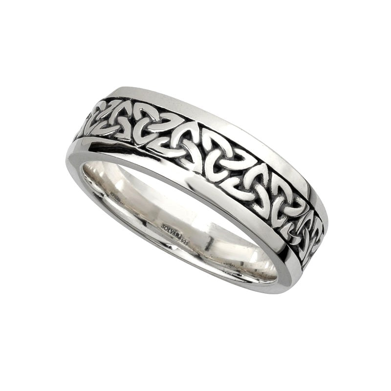 Men's Silver Oxidized Trinity Ring - Stylish Stackable Band for Everyday Wear, Gifts & Special Occasions