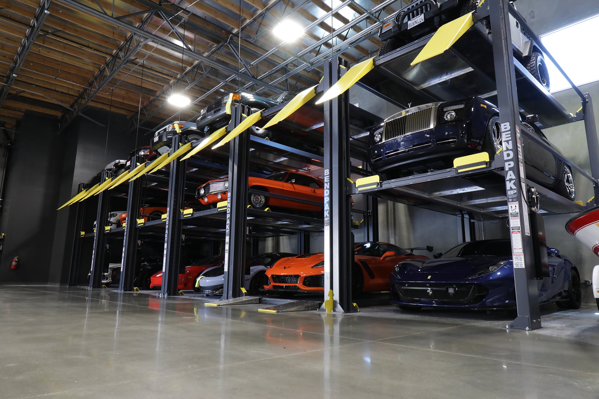 BendPak HD 973P 3-Post Tri-Level Car Lift for Auto Repair Shops & Garages - Heavy Duty Vehicle Parking Lift System for Cars, Trucks & SUVs - Perfect for Professional Mechanics & Home Garage Use