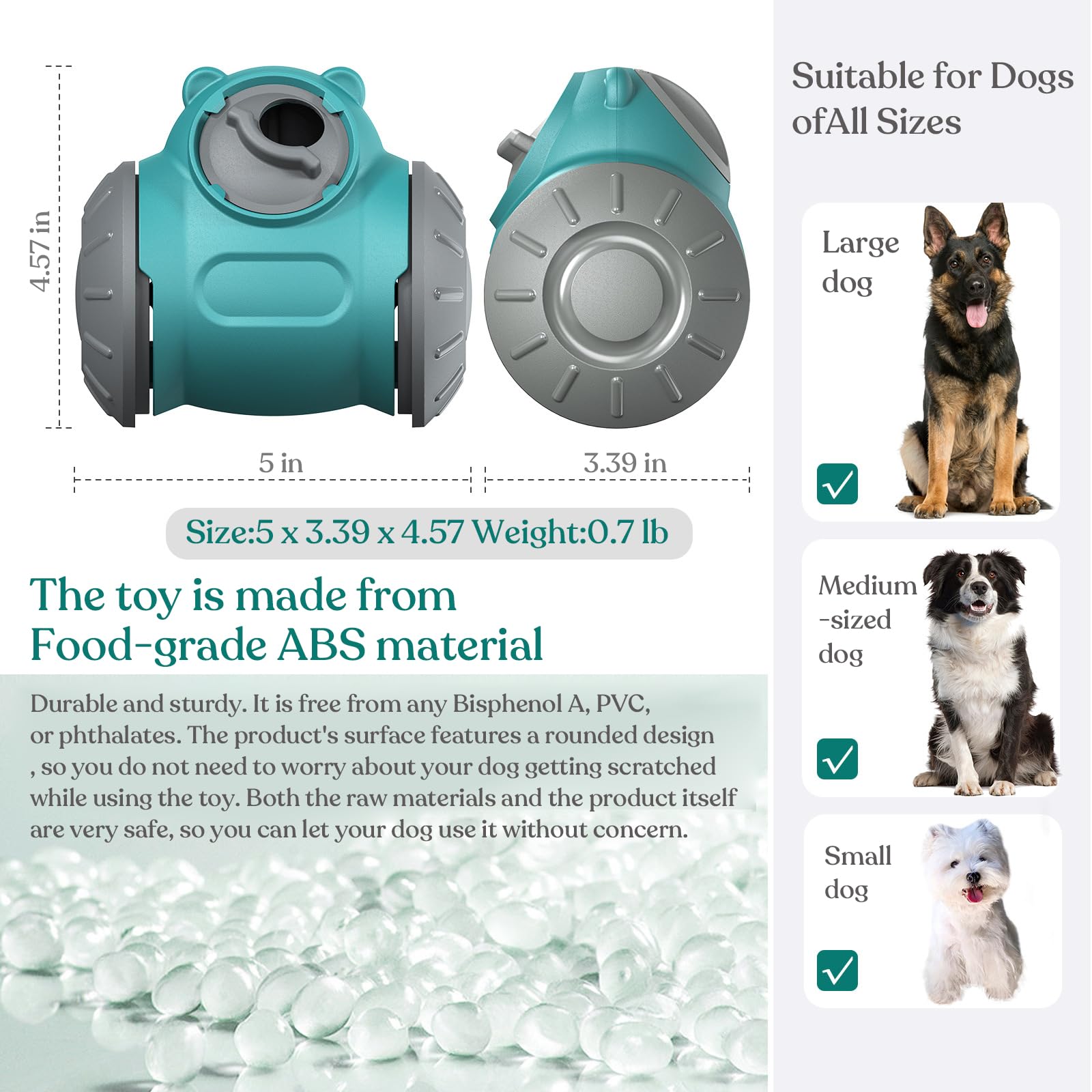 Interactive Treat Dispensing Puzzle Toy for Small & Medium Dogs - Slow Feeder Dog Toy, Mental Stimulation & Digestion Aid - Robot-Shaped Chase Toy (Bear2-Blue) | Fun Training Reward & Boredom Buster for Indoor Play