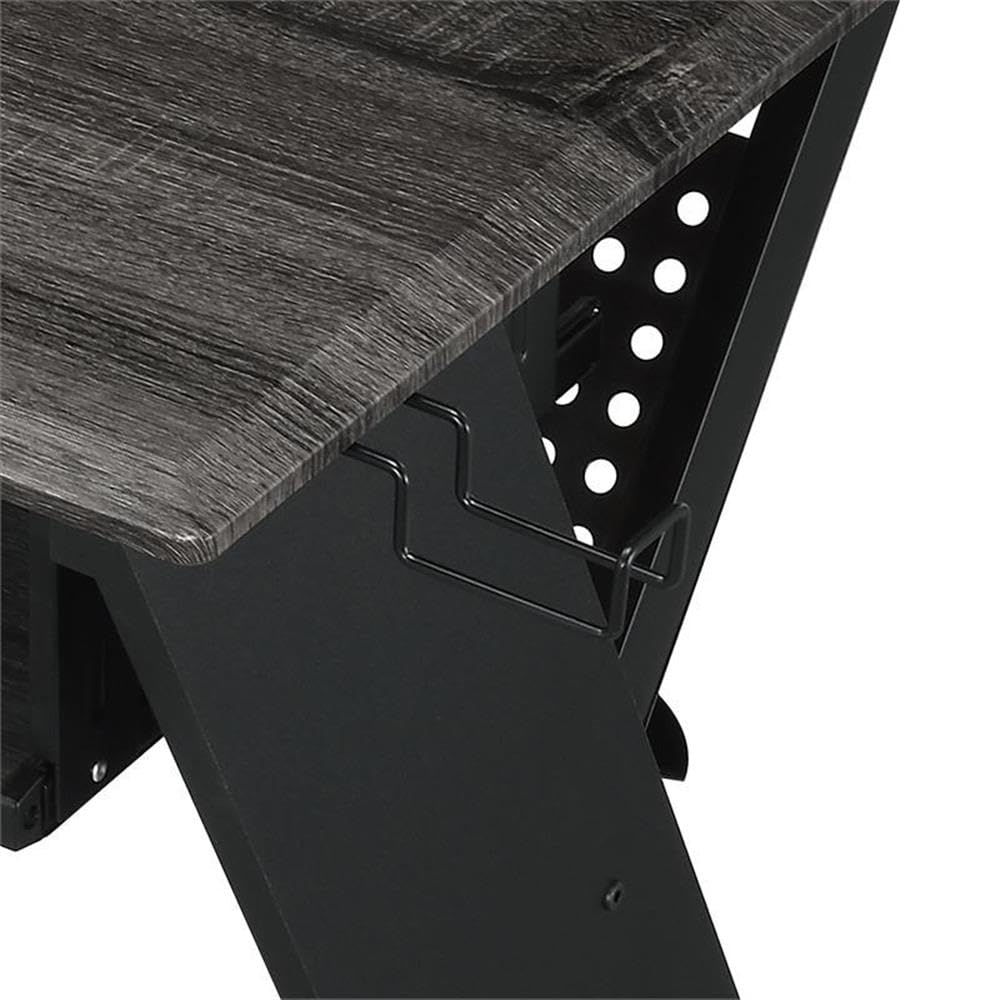 Acme Furniture Black Rectangular Music Desk with Headphone Holder - Perfect for Home Studios, Music Practice & Office Workspaces