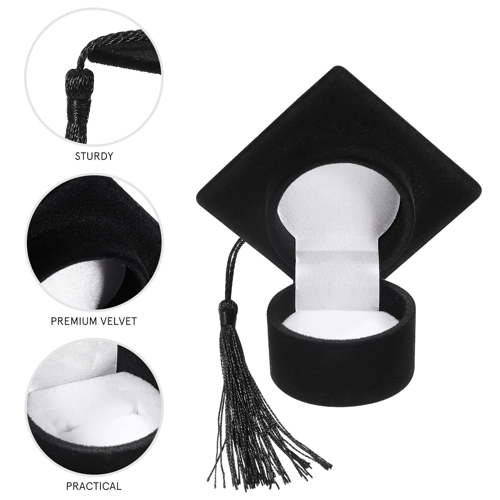 Amosfun Graduation Cap Jewelry Box - Creative Hat Ring Display Holder for Wedding Proposal, Engagement Party, Birthday Gift & Ceremony Accessories | Perfect for Graduation Gifts, Bridal Shower Favors & Special Occasion Keepsakes