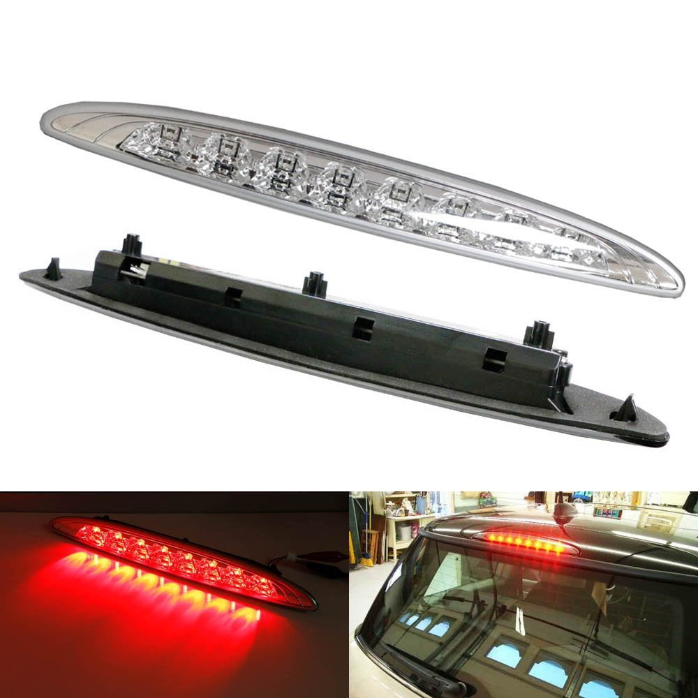 Red 8 LED High Mount Third Brake Light with Clear Lens for 2002-2006 First Generation MINI Cooper - Enhanced Visibility & Safety for Night Driving & Custom Car Modifications