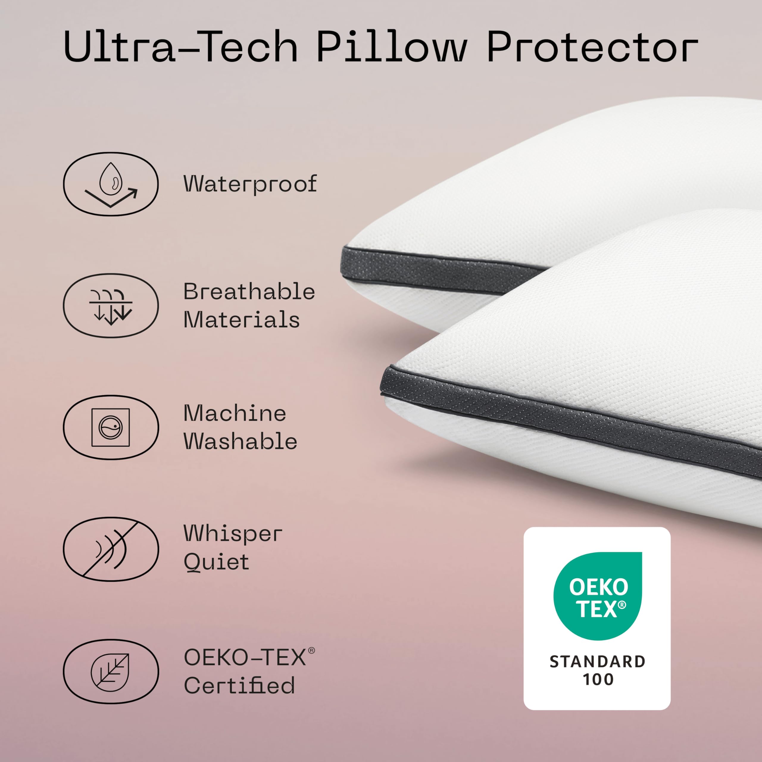 Coop Home Goods King Size Pillow Bundle - 2 Original Loft Pillows & 2 UltraTech Waterproof Pillow Protectors | Hypoallergenic Bedding Set for Side Sleepers & Back Sleepers | Perfect for Hotels, Guest Rooms & Master Bedrooms