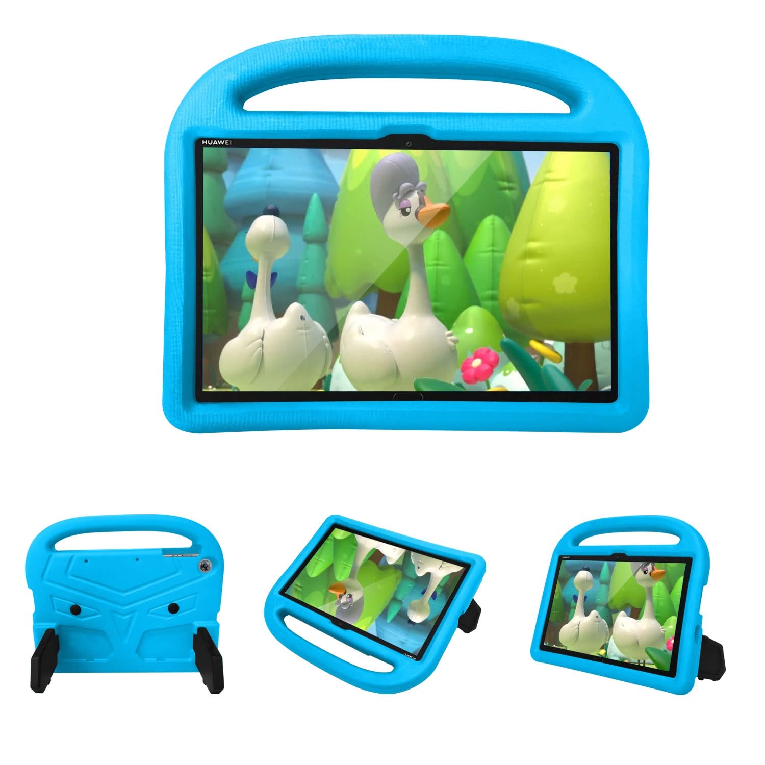 Shockproof Lightweight Kids Tablet Case for Huawei MatePad T10/T10S - Soft Silicone Protective Cover with Handle & Adjustable Kickstand | Perfect for School, Travel, and Home Learning Use