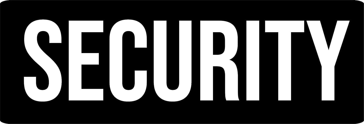 SEC Apparel Security Iron-On Letters - Full Back & Front, Medium Size - Perfect for Customizing Work Uniforms, Sports Jerseys & DIY Projects