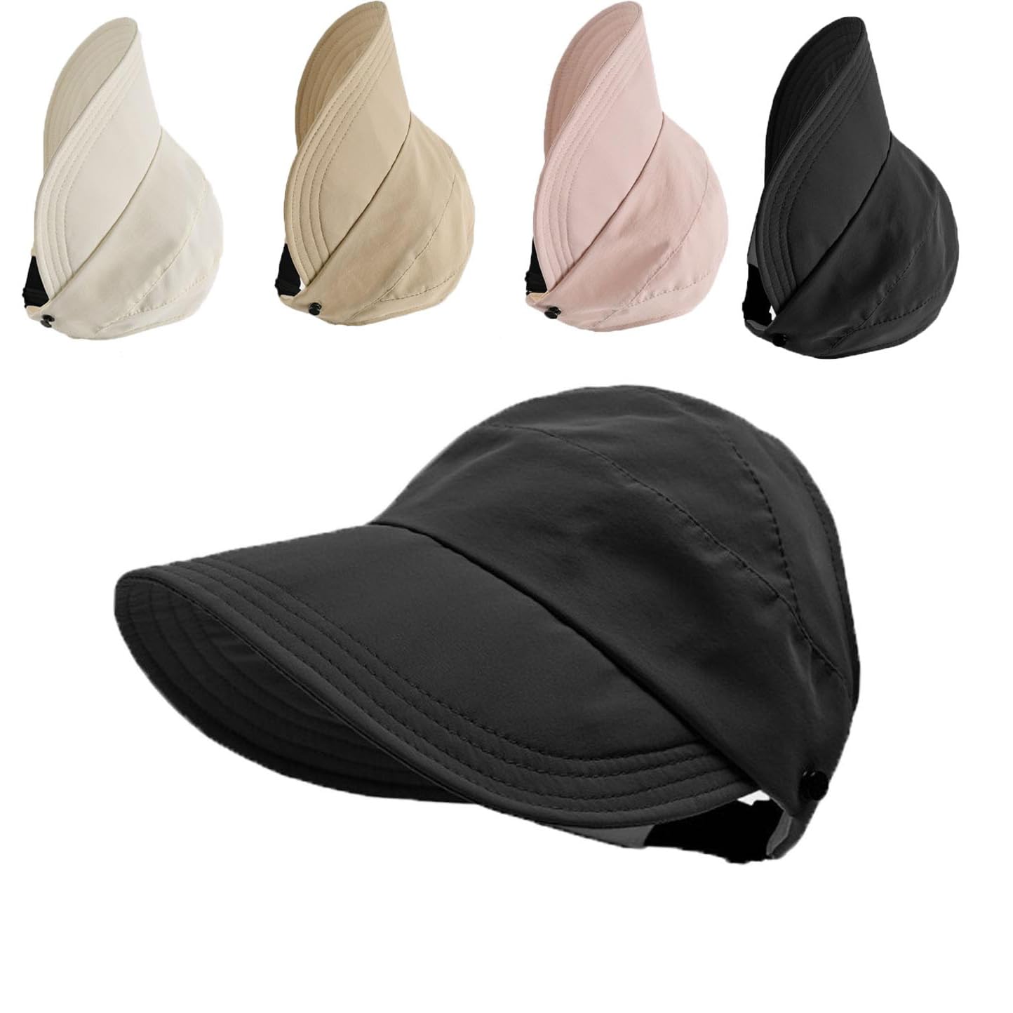 UV Protection Sun Hat for Women - Adjustable Ponytail Baseball Cap with Hollow Top Design - Breathable Summer Outdoor Hat for Hiking, Beach, Gardening & Travel