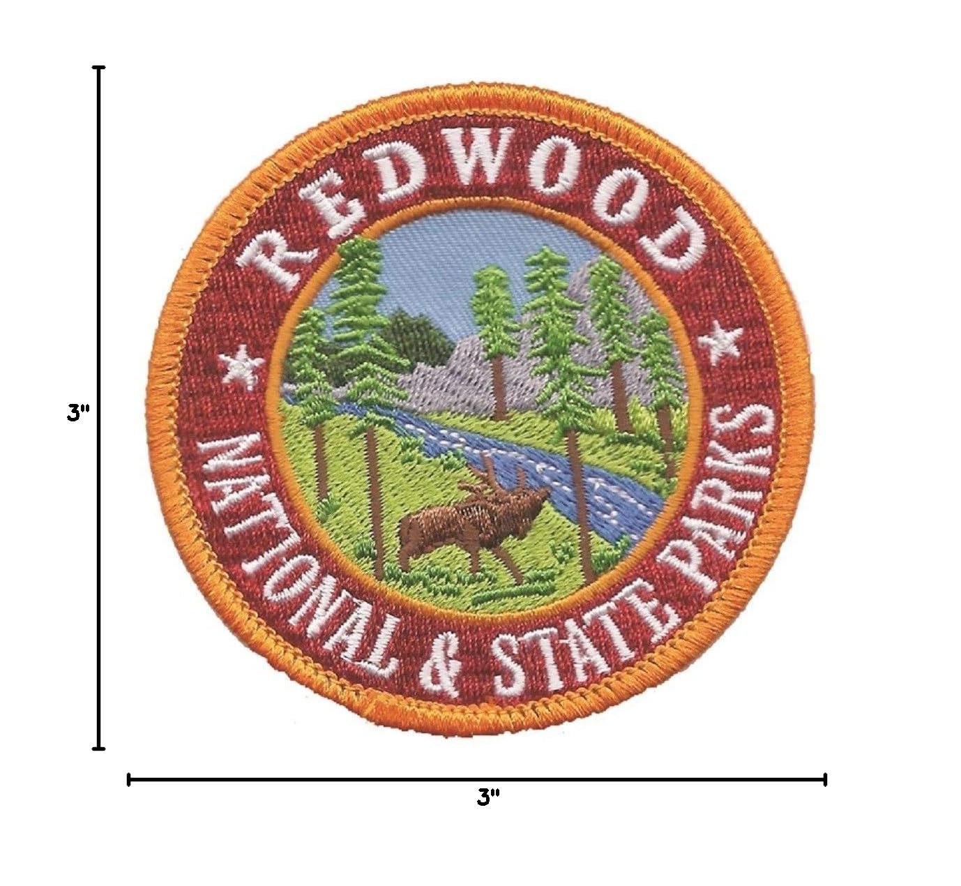 California Redwood National Park & State Park Iron-On Embroidered Patch - Perfect for Hiking Jackets, Backpacks & Souvenir Collectors