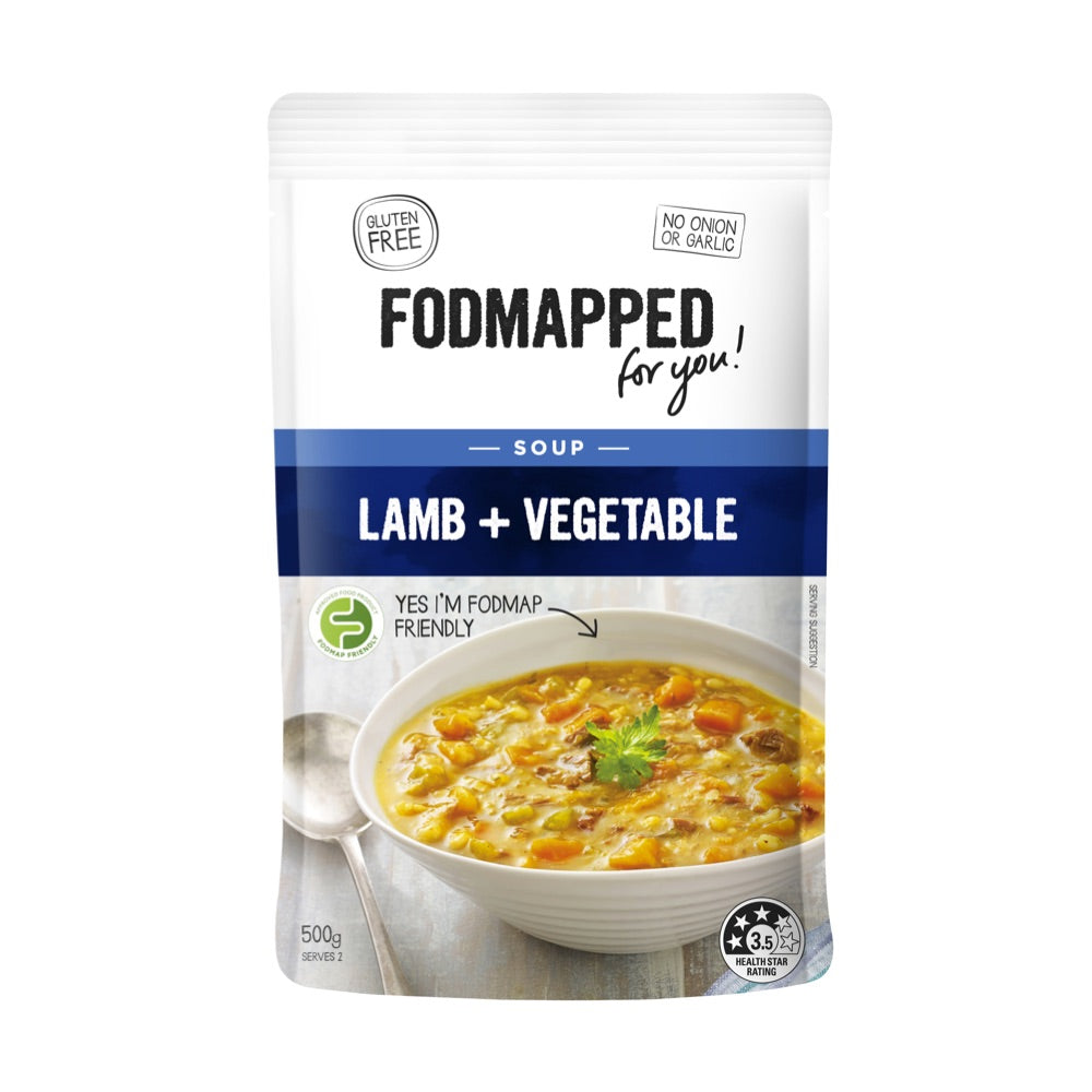 Low FODMAP Certified Lamb & Vegetable Soup - 350g x 6 Pack | Gut-Friendly, IBS-Friendly Meal | Easy Digestible, Gluten-Free Soup for Sensitive Stomachs | Perfect for IBS, SIBO & Digestive Health Diets