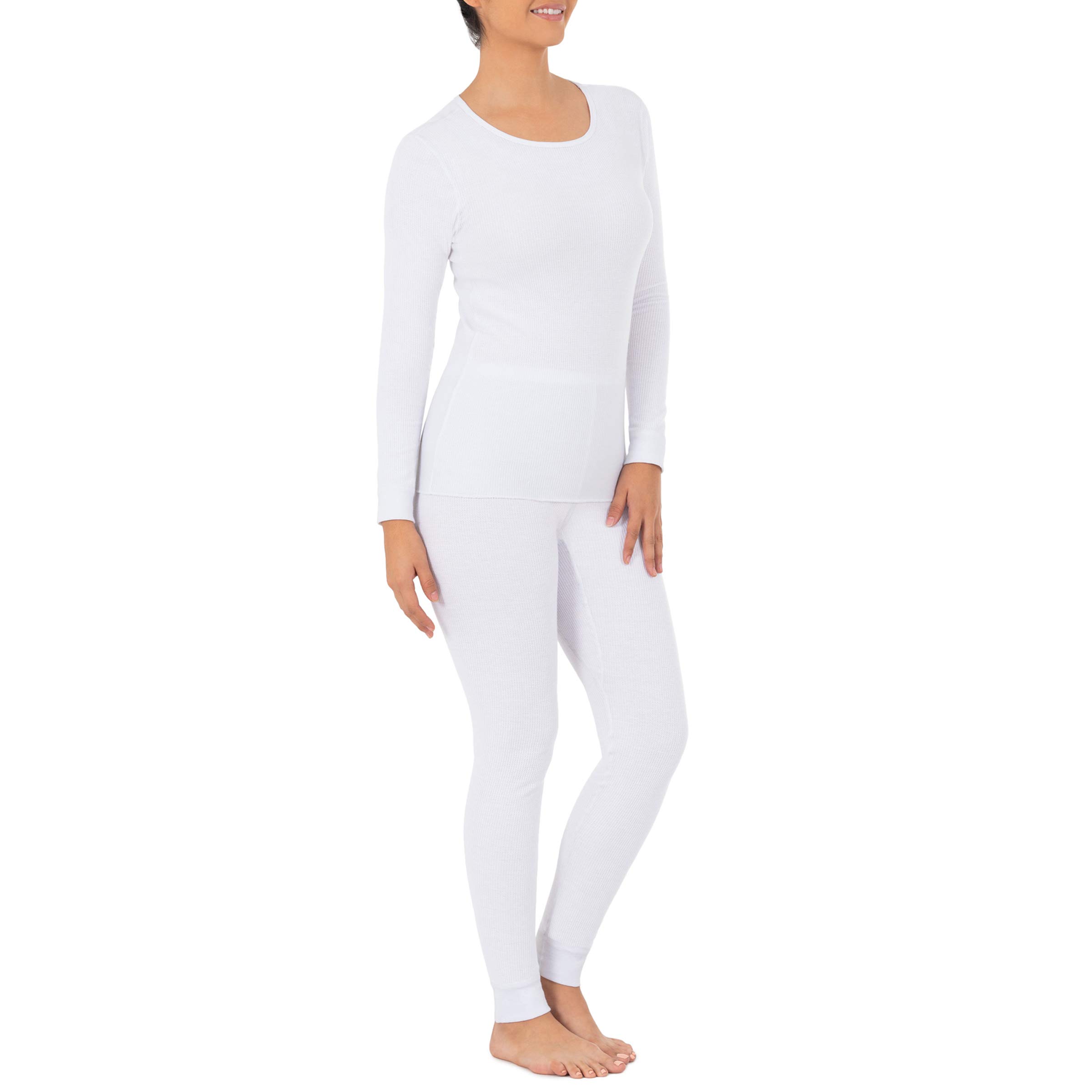 Fruit of the Loom Women's Micro Waffle Thermal Underwear Set - Soft & Warm Winter Base Layer for Cold Weather, Lounge & Sleepwear
