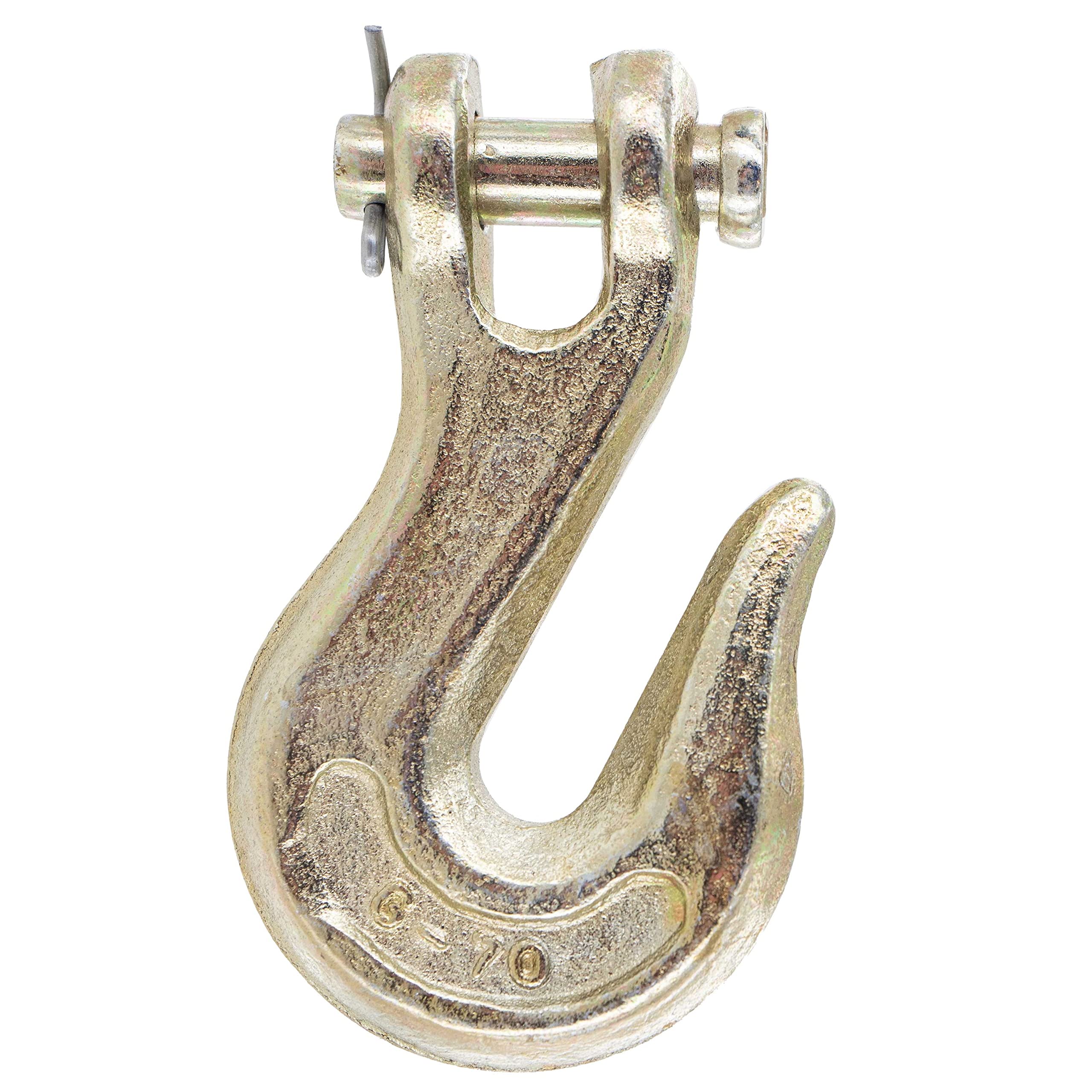3/8 Inch Clevis Grab Hook (4-Pack) - Grade 70 Chain Hooks with 6,600 LBS Working Load Limit - Heavy Duty Chain Clevis Hooks for Towing, Hauling, Load Securement, Trailers & Chains - Ideal for Construction, Agriculture, and Off-Road Applications