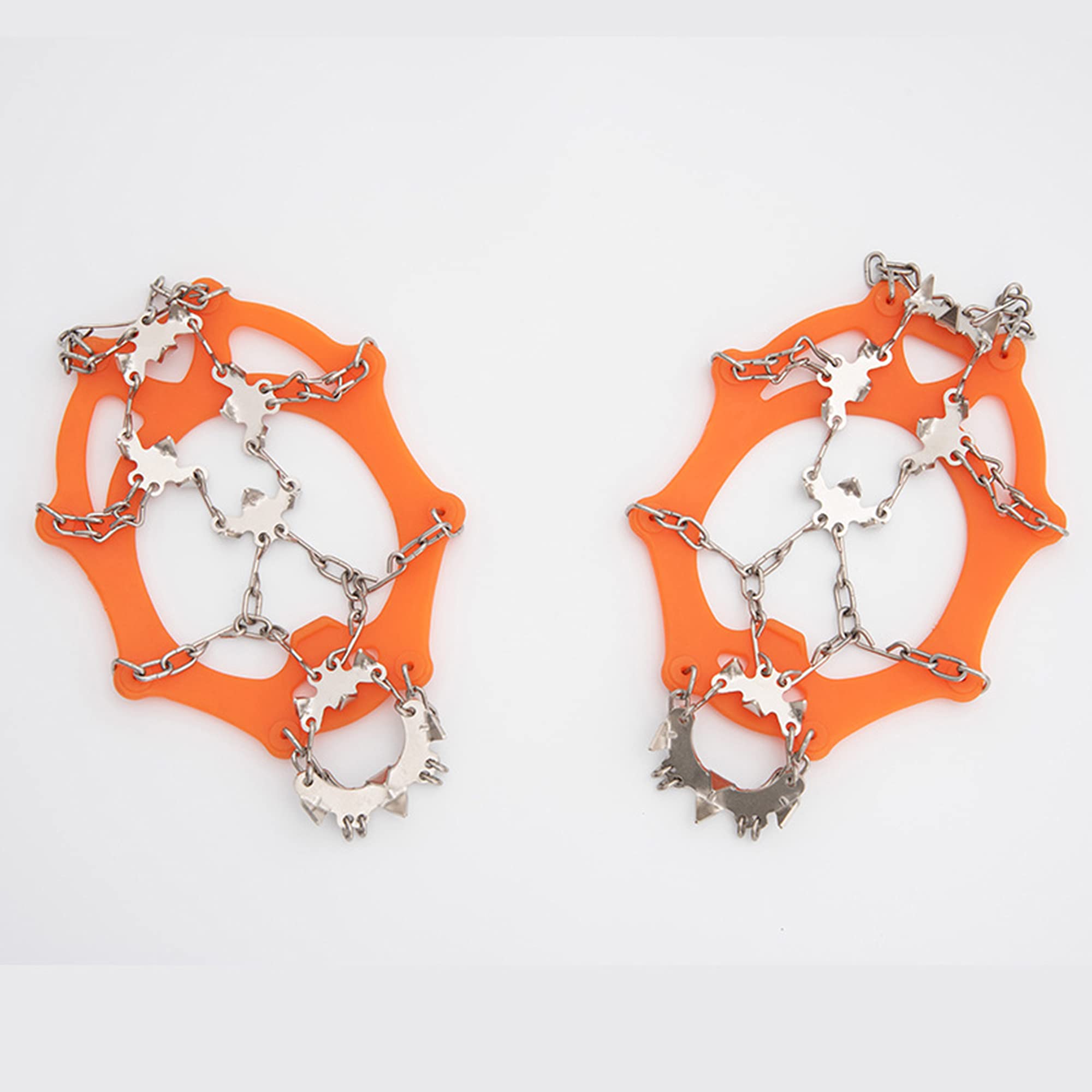 CYzpf 19-Tooth Stainless Steel Crampons - Ice & Snow Traction Cleats for Hiking, Climbing, Fishing - Non-Slip Spikes for Men & Women - Perfect for Winter Hiking, Ice Fishing, and Mountain Adventures