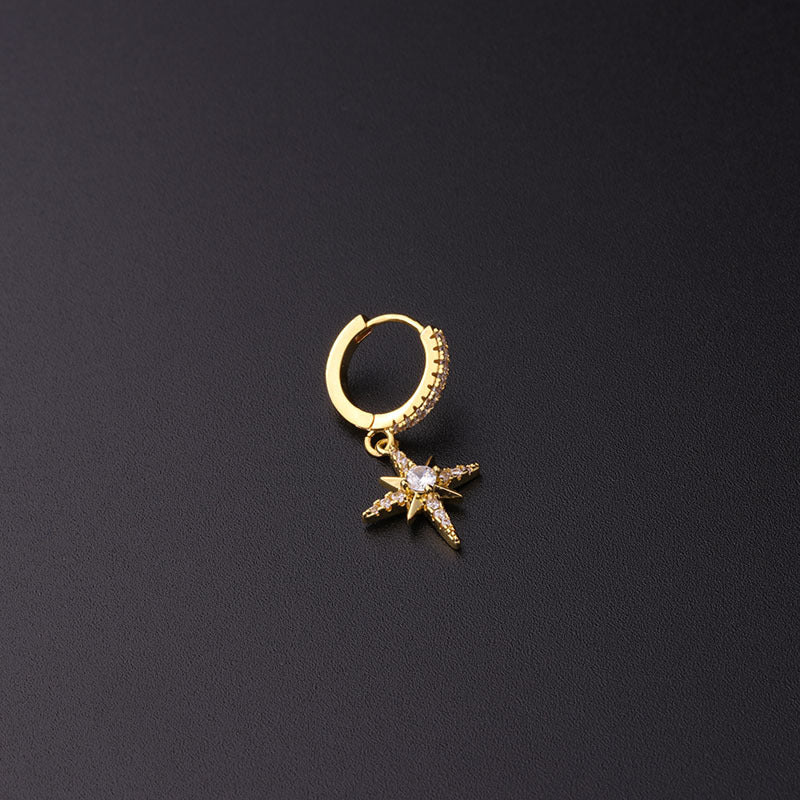 18K Gold Evil Eye Dangle Cartilage Hoop Clip-On Earrings for Women | Trendy Cartilage Piercing Jewelry | Perfect for Everyday Wear & Gift Giving | HSPJ344