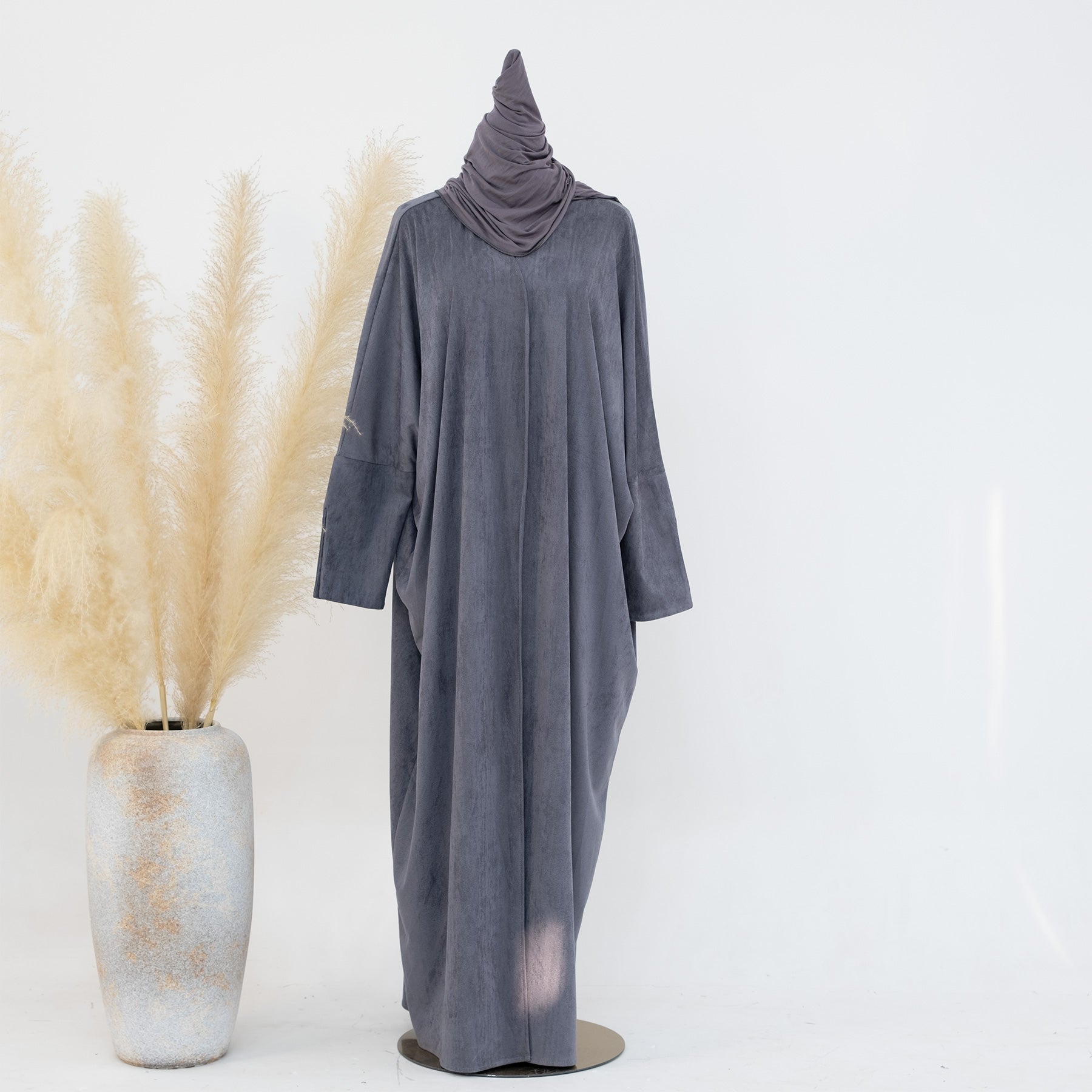 Ellie Suede Cold Weather Duster Coat for Women - Warm Winter Long Trench Coat, Gray - Perfect for Office, Travel & Outdoor Activities