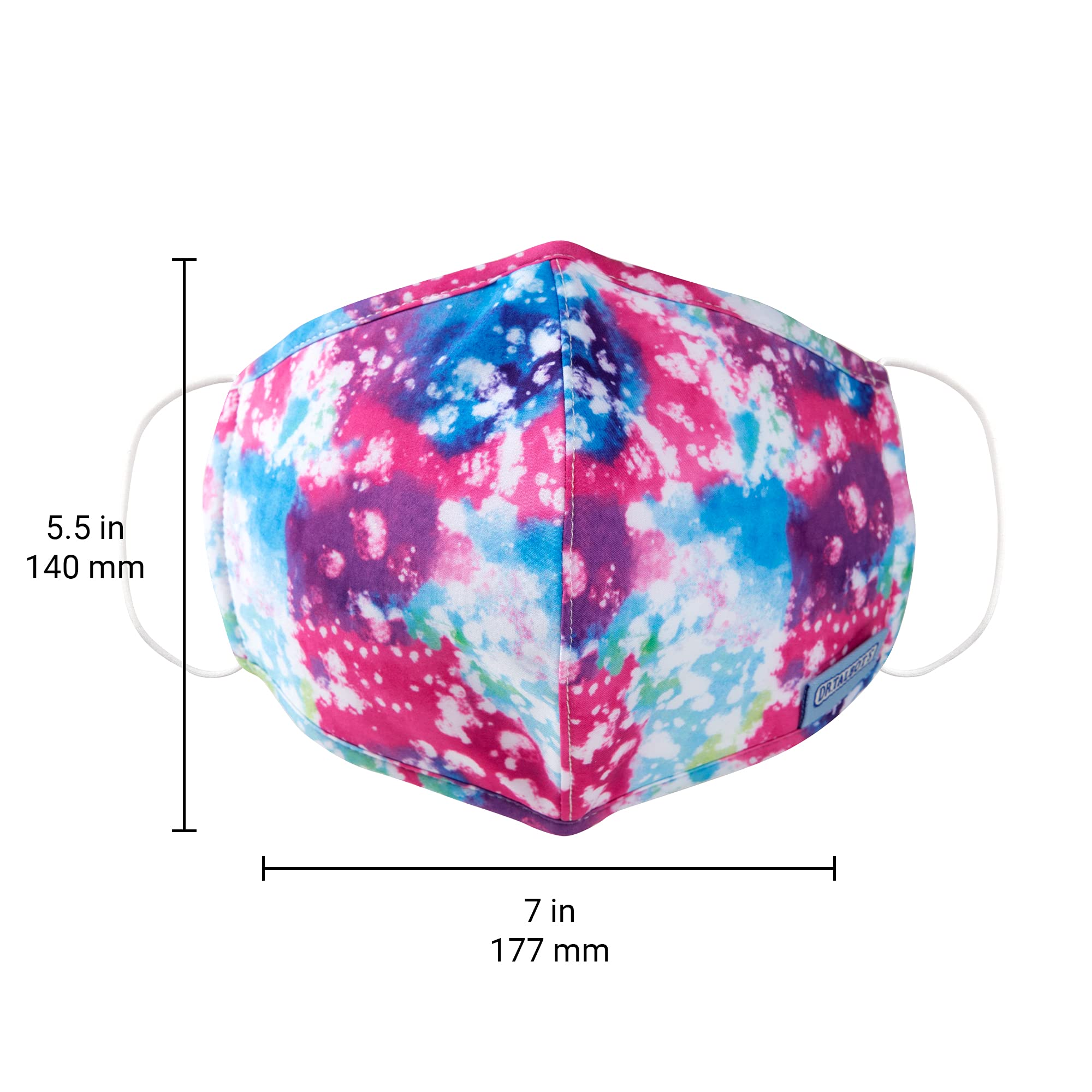 Nuby Dr. Talbot's Washable Cloth Face Mask for Kids - Reusable Rainbow Watercolor Cup Design, 1 Pack, Ages 13+ - Perfect for School, Travel & Daily Protection
