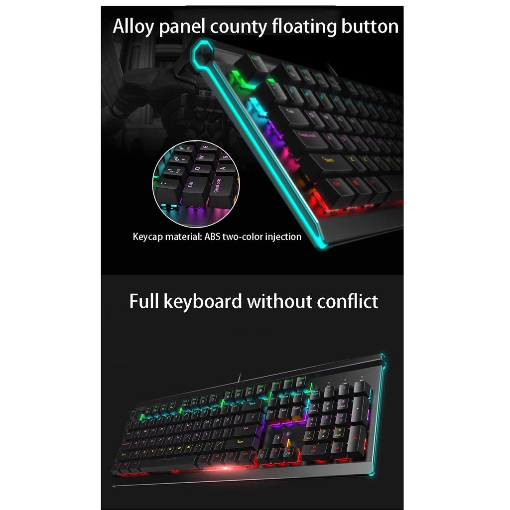 **ARCH RGB Mechanical Gaming Keyboard, Wired Mouse & Headset Combo Kit with Wrist Rest - Ergonomic PC Gaming Accessories for Windows Desktop Gamers (Black) - Perfect for Esports, Streaming & Office Work**