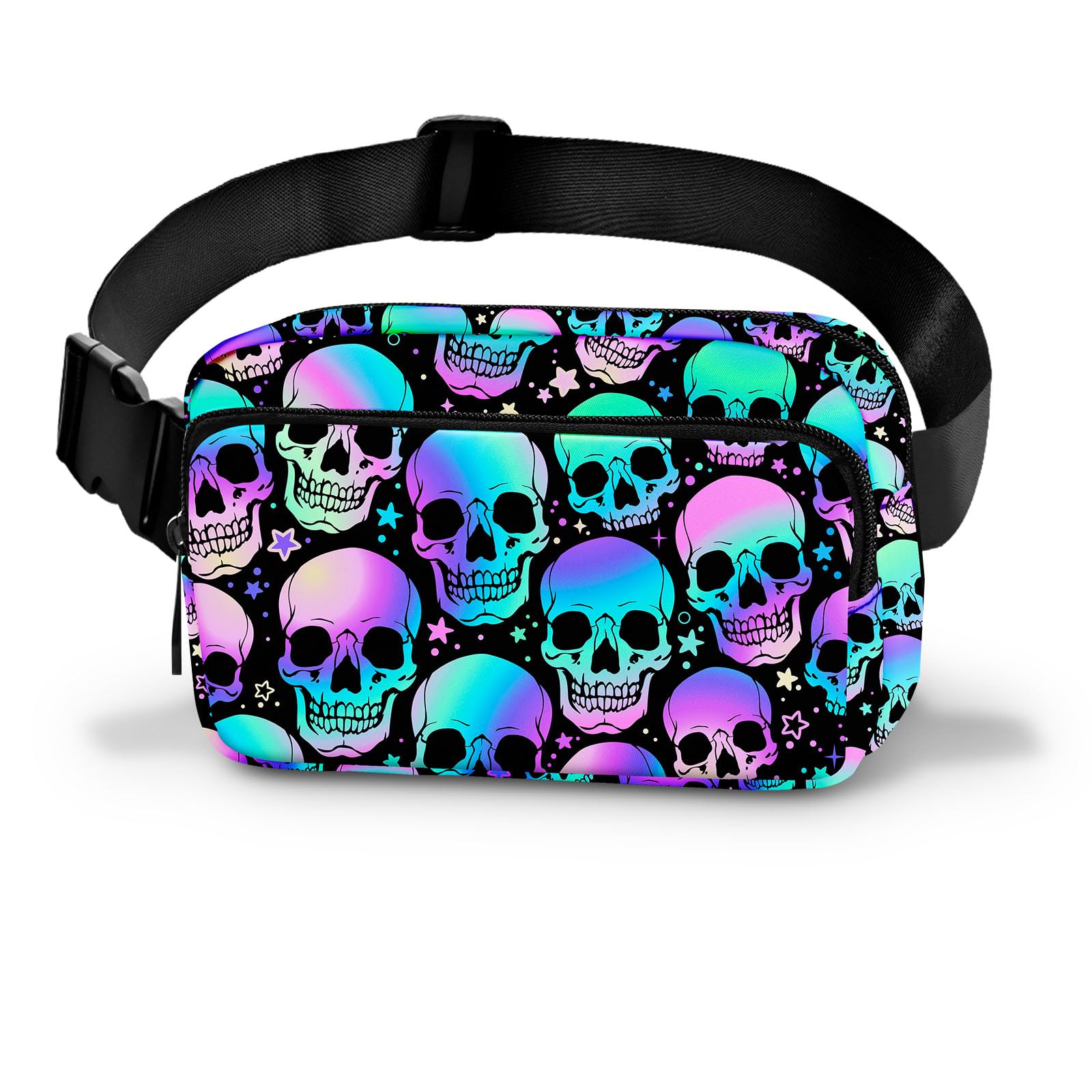 Skull Fanny Pack for Women - Adjustable Waist Belt Bag for Travel, Hiking, Running & Walking - Stylish & Convenient Storage for Essentials - Perfect for Outdoor Adventures & Daily Use