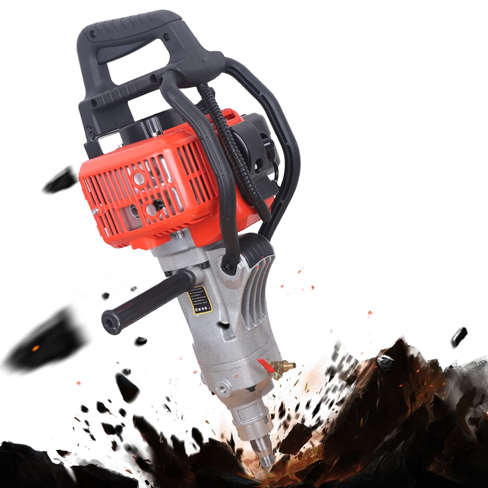 33cc Gasoline Core Drilling Machine - 2-Stroke Gas Powered Diamond Concrete Drill with 1000W Single Cylinder Engine | Handheld Wet Drill for Construction, Masonry & Renovation Projects | Perfect for Concrete, Brick & Stone Drilling