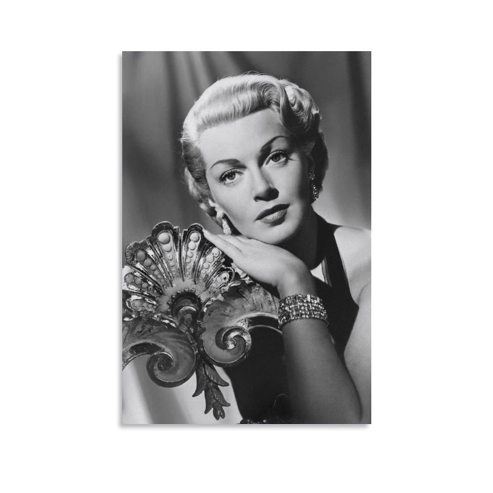 Lana Turner Retro Hollywood Glamour Poster - Vintage Wall Art Decor, Canvas Print Picture (12x18 inches, 30x45cm) - Perfect for Movie Themed Rooms, Home Theater Decor & Classic Film Lover Gifts