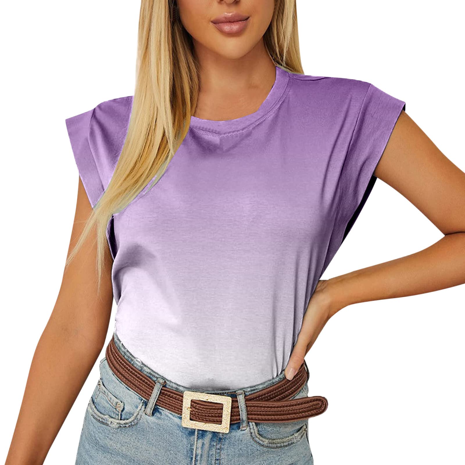 Women's Oversized Round Neck T-Shirt - Loose Fit Casual Summer Top - Solid Color Basic Tee for Everyday Wear, Outings & Relaxing