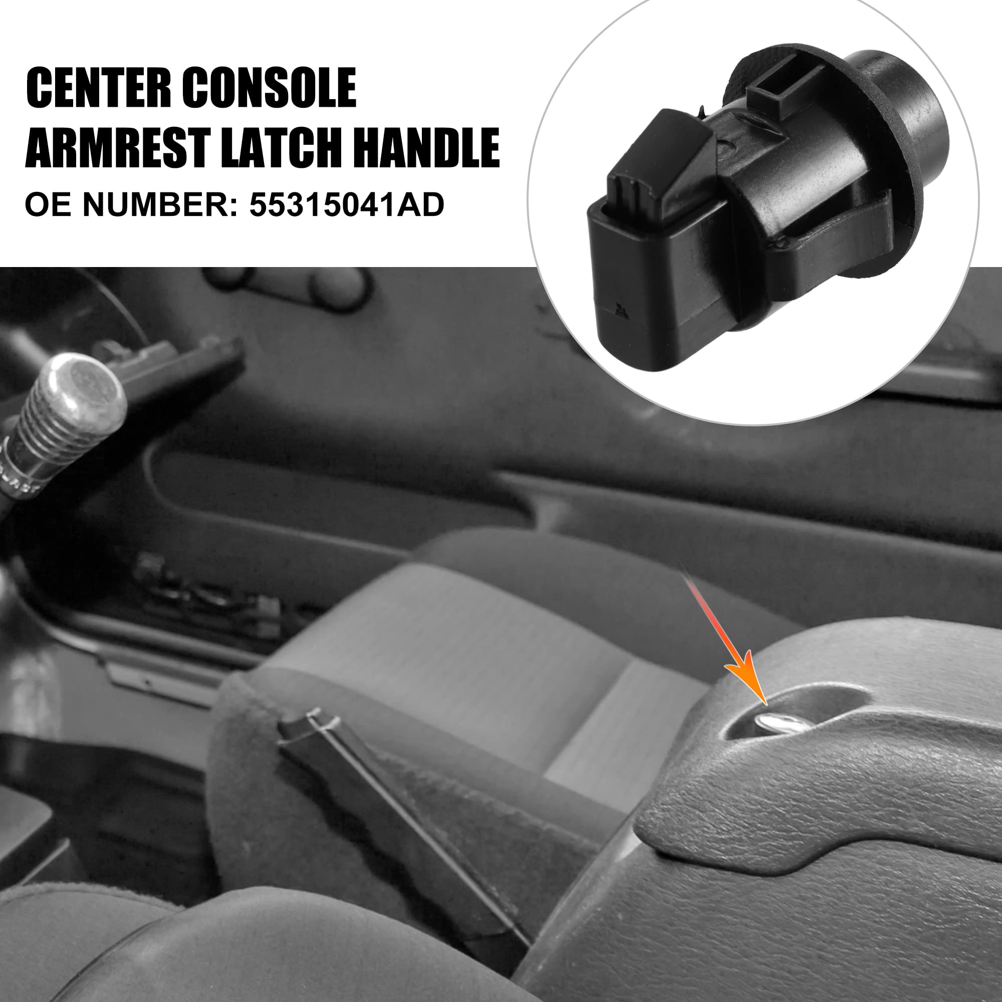 X AUTOHAUX Black Floor Center Console Lid Latch Replacement for Jeep Wrangler TJ 2001-2006 Models (55315041AD, 55315041AC) - Durable & Easy Installation for Off-Road Adventures & Daily Commutes