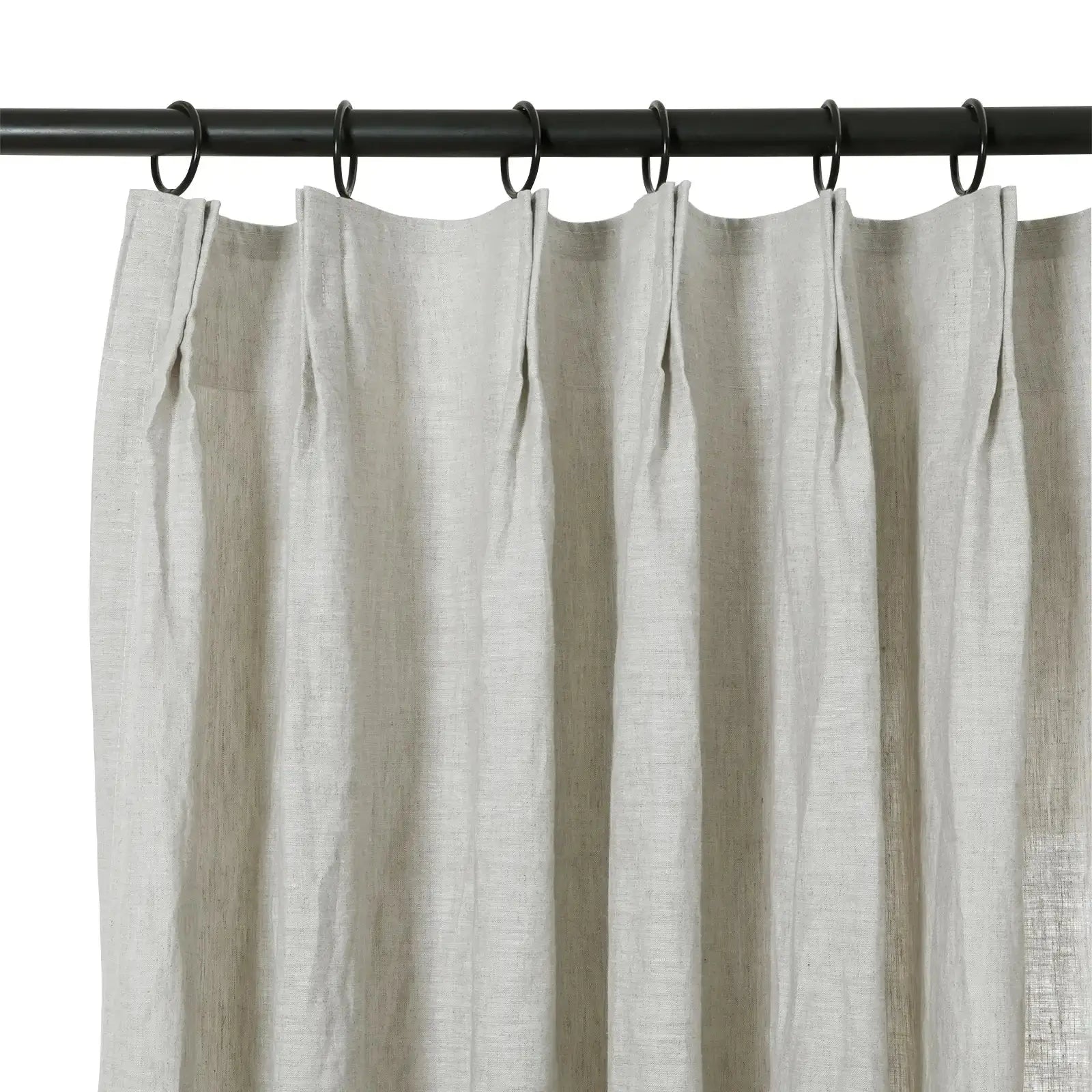 100% Linen Pleated Curtains by Doris - Elegant Window Treatments for Living Room, Bedroom & Dining Room
