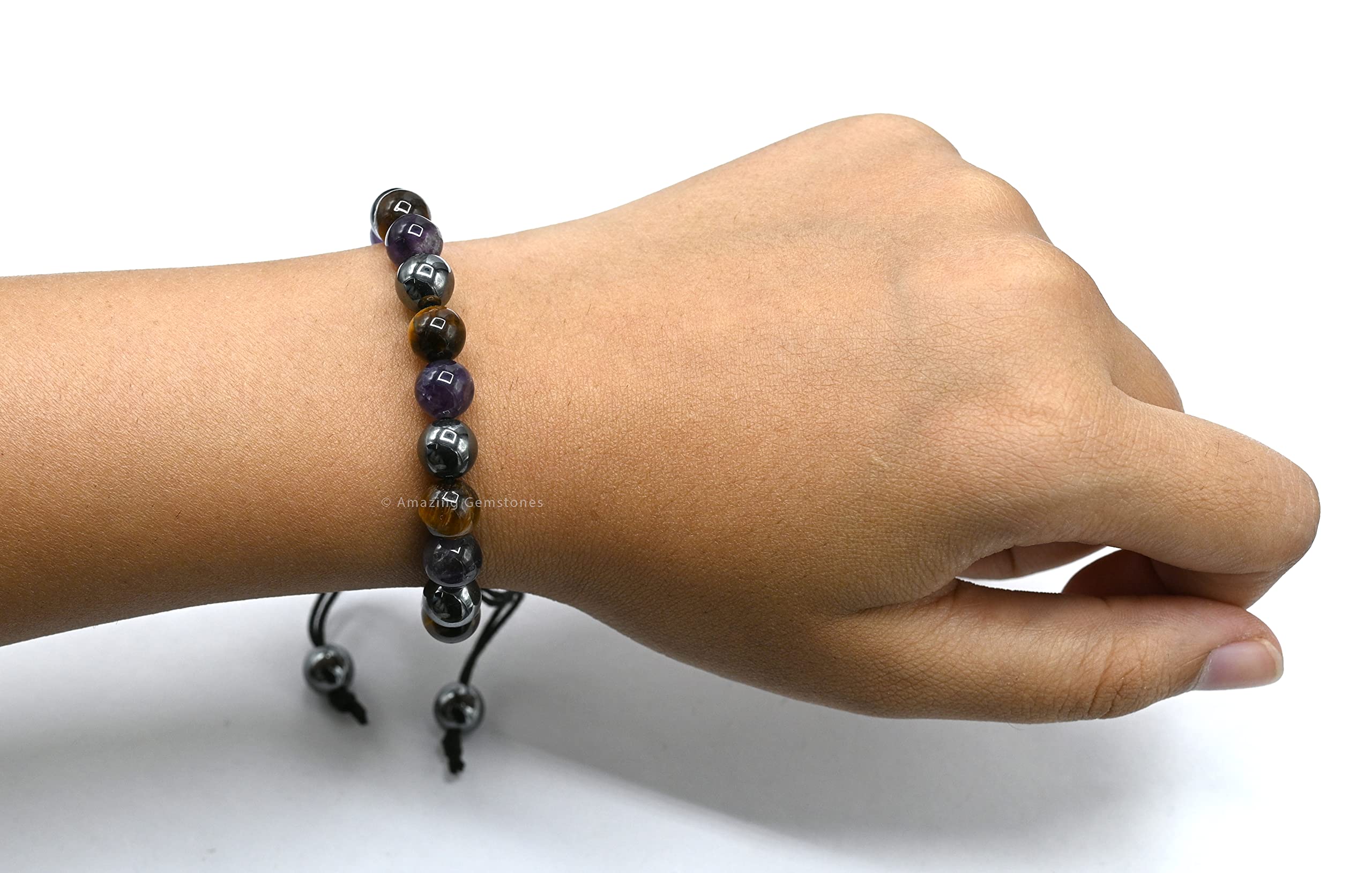 Stop Smoking & Vaping Aid Bracelet - Hematite, Tiger Eye, Amethyst Healing Bracelet Set for Men & Women - Anxiety Relief, Stress Reduction, Calming Gifts - Adjustable Beaded Pulseras - Perfect for Meditation, Yoga & Daily Wear