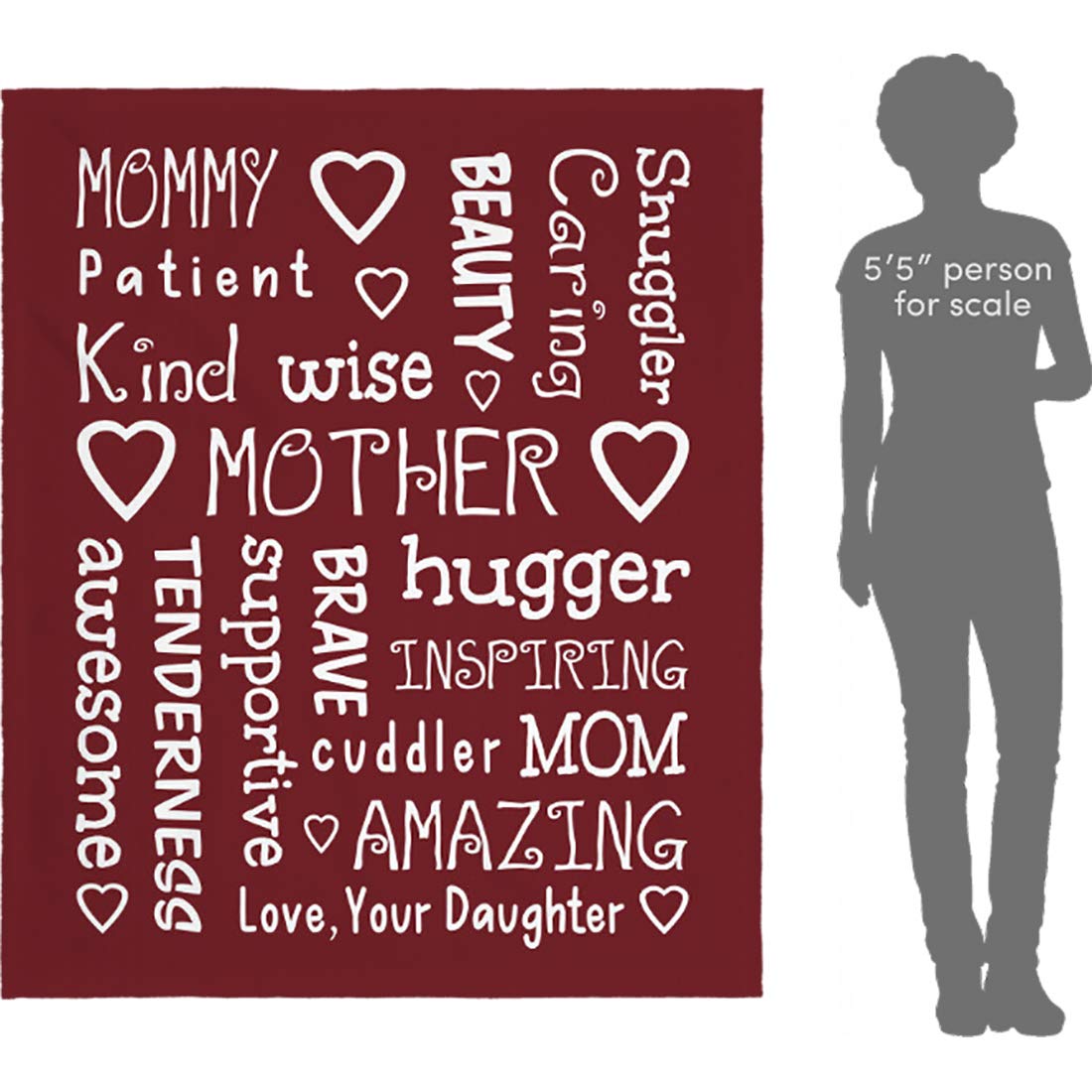 Personalized Fleece Blanket for Mom - Custom Mother's Day Gift from Daughter & Son with Kids' Names - 
