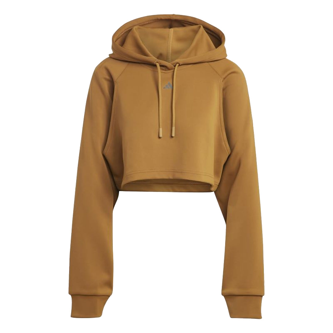 adidas Women's HIIT Aeroready Crop Training Hoodie HR2660 - Moisture-Wicking Workout Top for Yoga, Gym & Running | Lightweight & Breathable Activewear