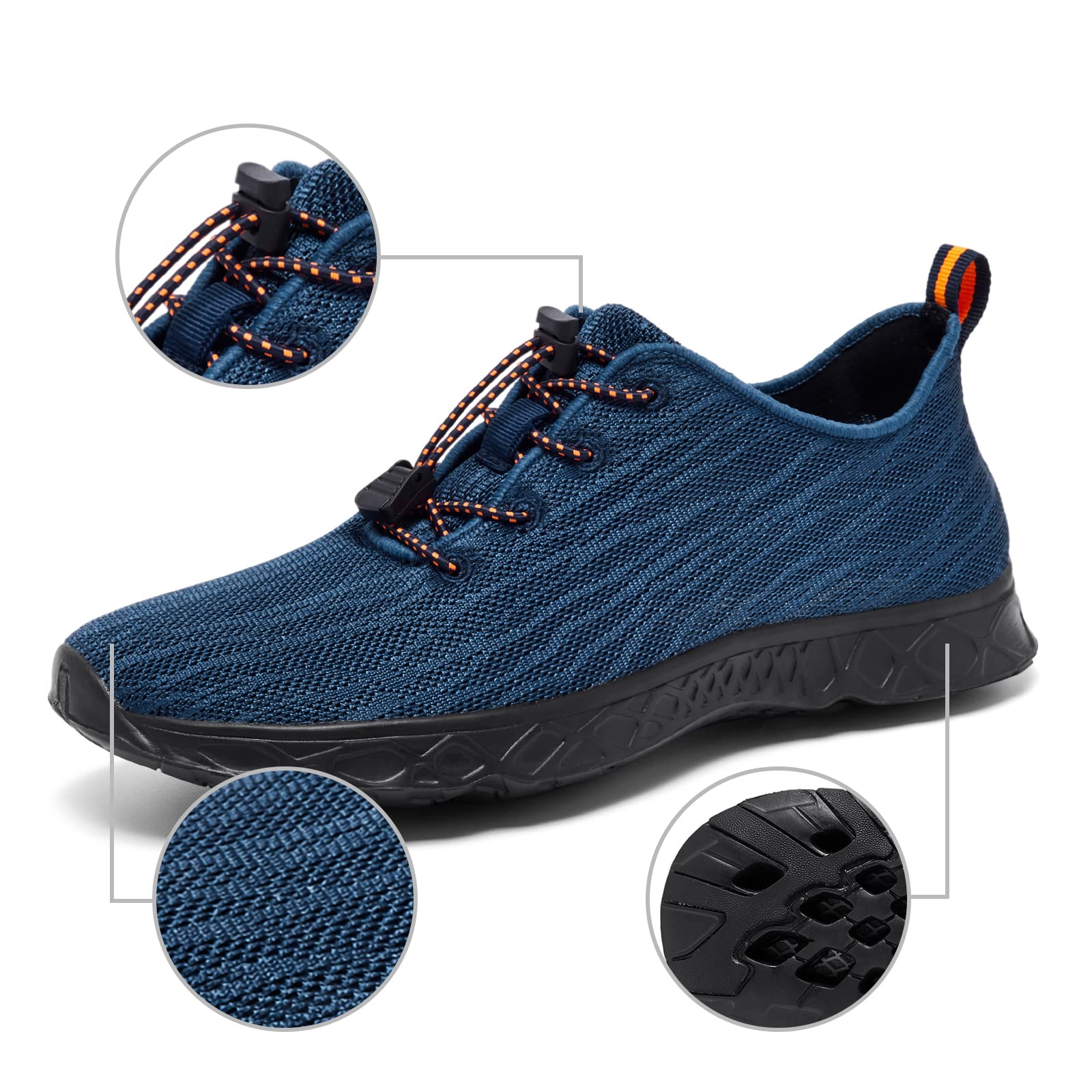 Racqua Unisex Breathable Mesh Water Shoes for Women & Men - Lightweight Quick-Dry Aqua Shoes for Swimming, Beach, Yoga & Water Sports