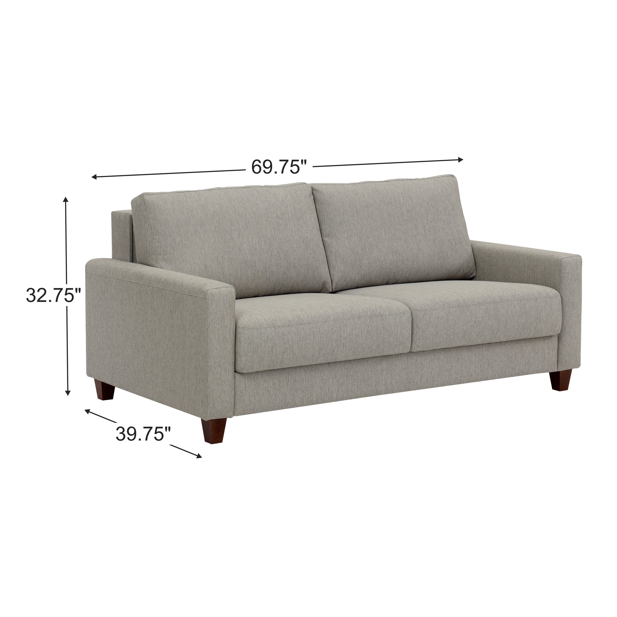 Nico Sleeper Loveseat - Convertible Sofa Bed with Storage | Comfortable Small Space Furniture for Living Room, Guest Room & Studio Apartments
