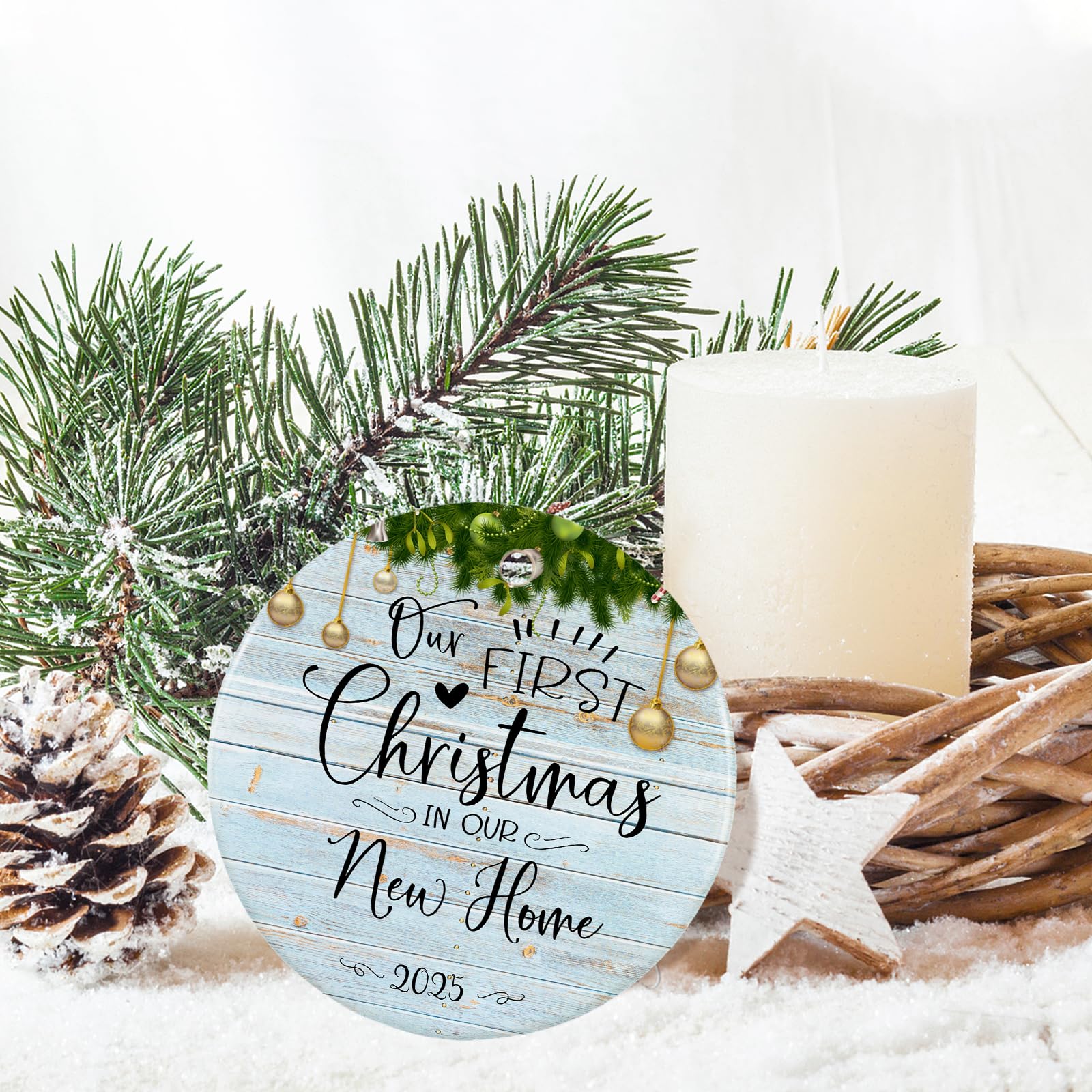2025 First Christmas in Our New Home Ornament - Personalized Housewarming Gift for New Homeowners - Perfect for Christmas Tree Decor & New Home Celebration