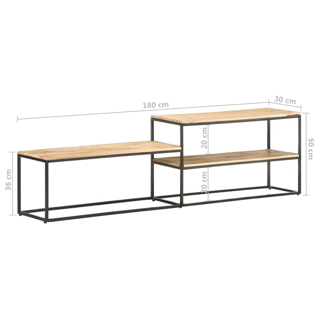 Rustic Mango Wood TV Stand with Storage - 70.9