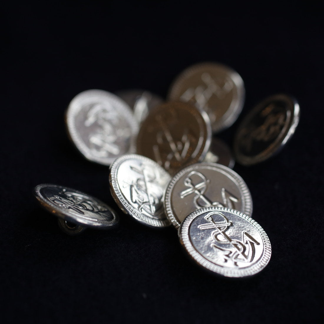 Anchor Pewter Buttons Large Size - Pack of 10 for Sewing, Crafts & DIY Projects