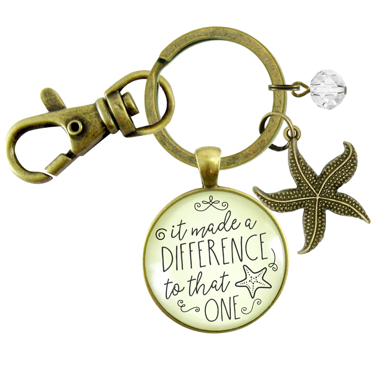 Starfish Keychain - Inspirational Teacher Appreciation Gift Jewelry for Educators, Mentors & Coaches | Perfect for Thank You Gifts, Retirement Presents & Motivational Tokens