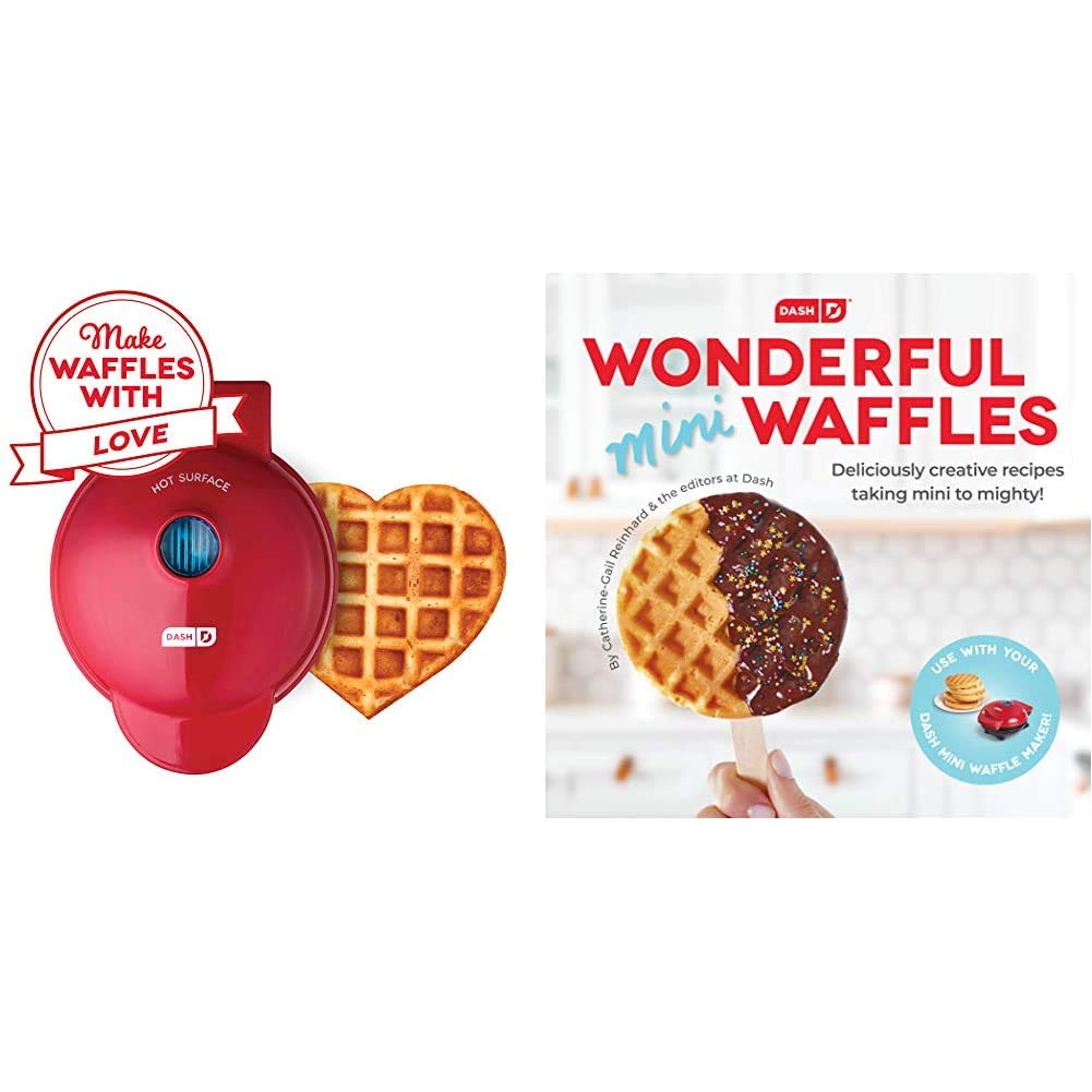 DASH Mini Waffle Maker for Individual Waffles - Includes Free Mini Waffles Recipe Book - Perfect for Breakfast, Snacks, and Kids' Meals