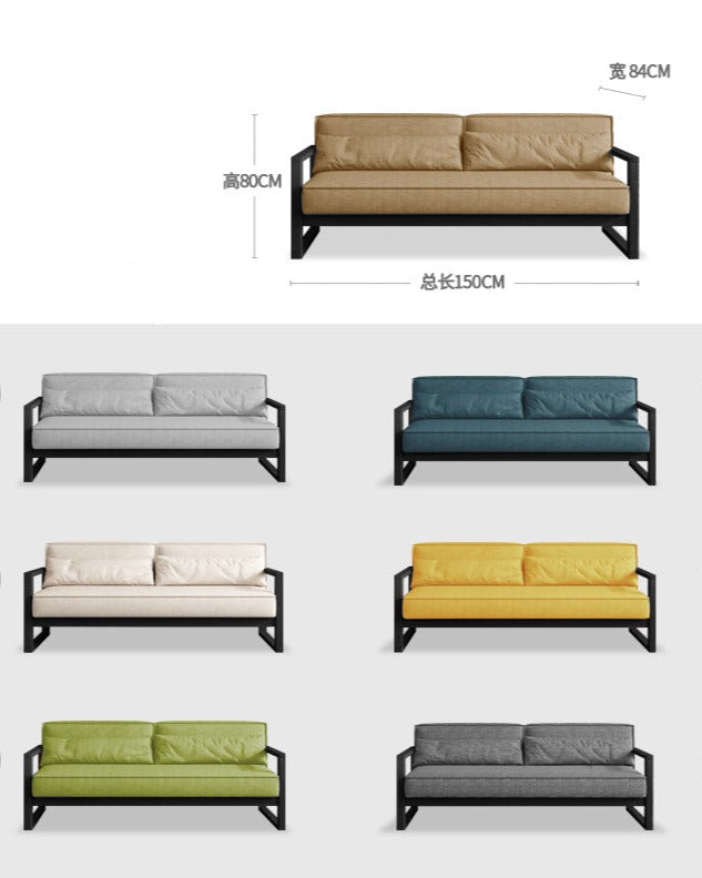 Large double seat -  black frame [length 1.5 meters]