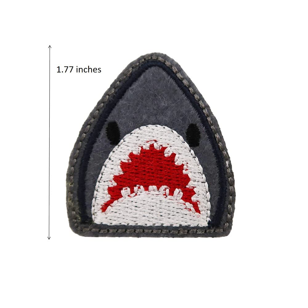 Shark Head Embroidered Iron On Patch for Jackets, Hats & Backpacks - DIY Sew On or Iron On Applique for Clothing Repair & Customization