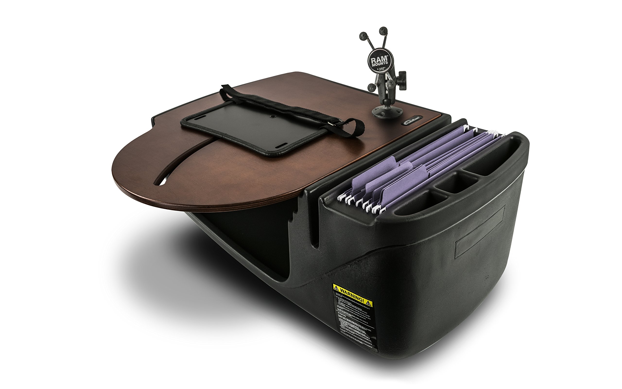 AutoExec AUE33000 RoadMaster Car Desk - Mahogany Finish with Adjustable Phone Mount - Perfect for Laptops, Tablets & Work on the Go