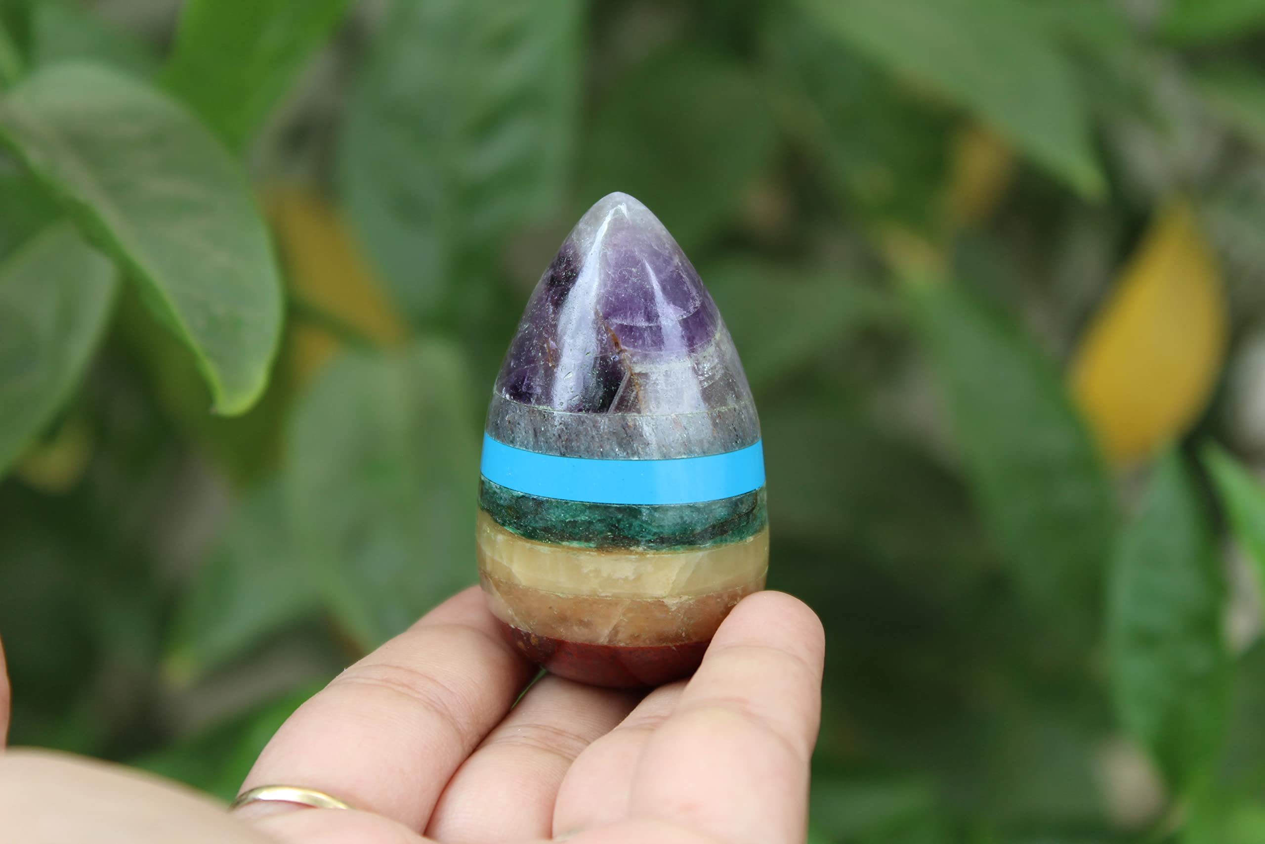 Jet Chakra Bonded Gemstone Egg – Crystal Therapy Massager for Energy Healing, Chakra Balancing & Relaxation – Perfect for Meditation, Yoga, Reiki & Spiritual Wellness